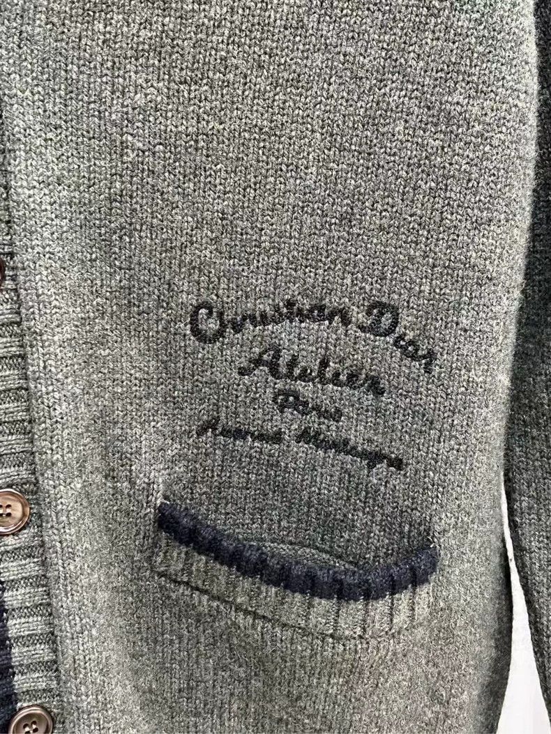 Dior Dior Olive Green Wool Cardigan with Logo-2505 Size US M / EU 48-50 / 2 - 3 Thumbnail