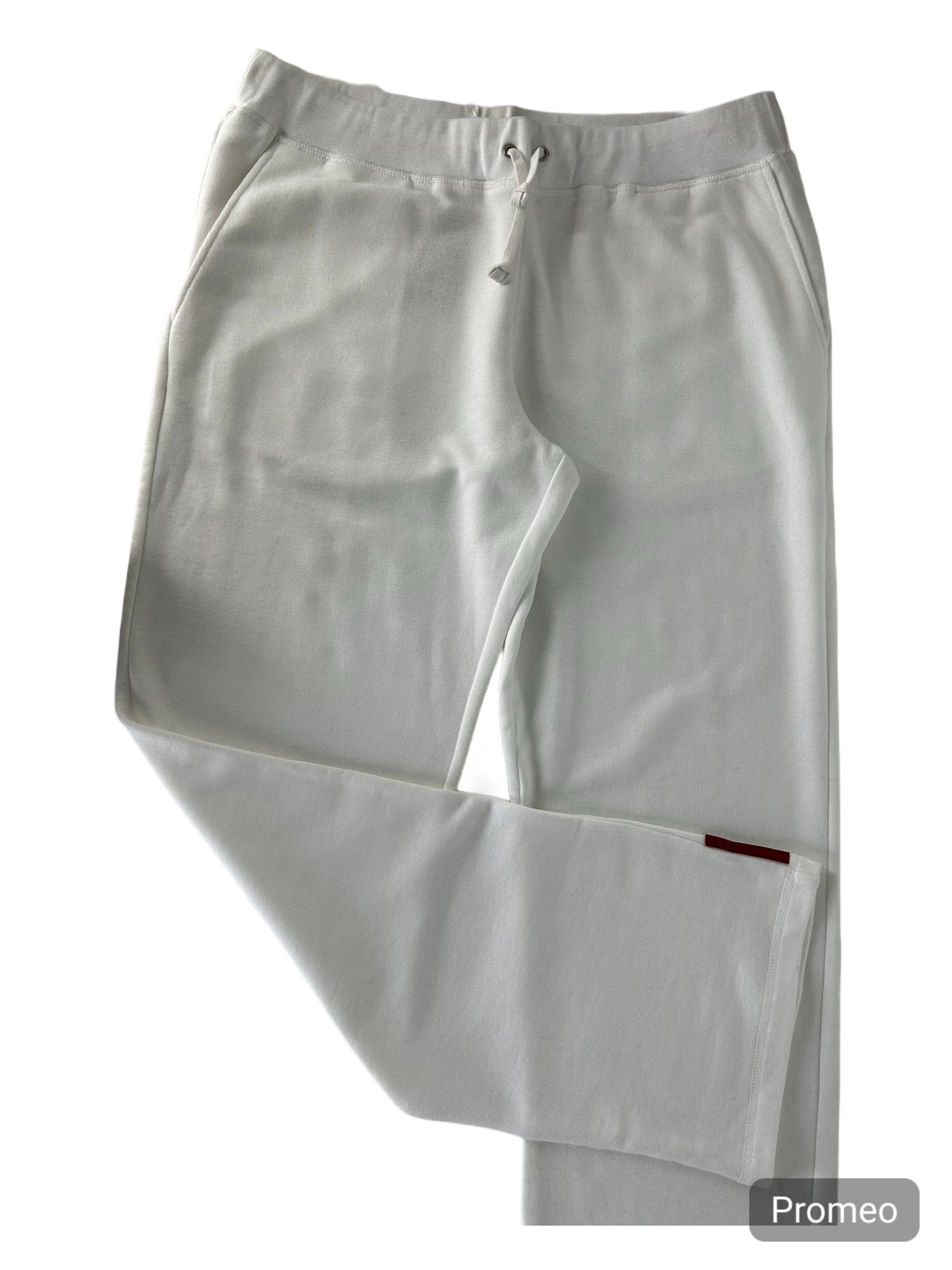 Prada Prada Linea Rossa White Sweat Pants With 'RED LINE' Branding Size US 38 / EU 54 - 3 Thumbnail