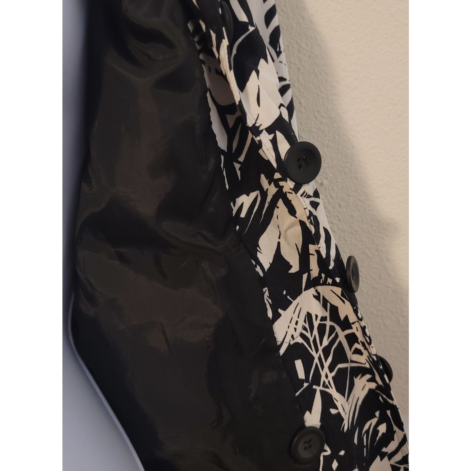 Other Laura Scott Black White Floral Print Women's Blazer 10 Size L / US 10 / IT 46 - 3 Thumbnail