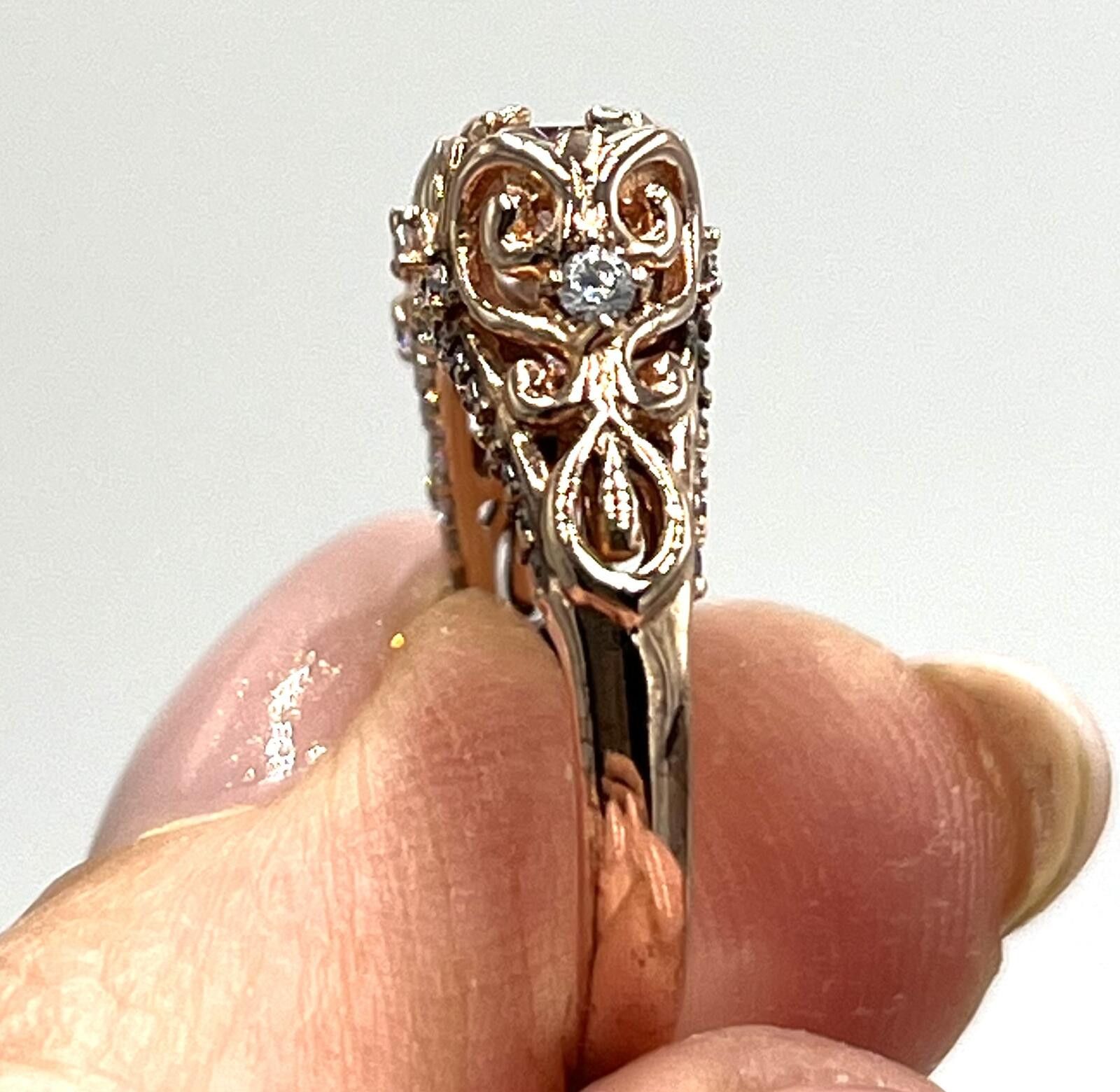Other Rose Gold over Sterling Sulver PAJ CZ Ring Sz 7.75 Size ONE SIZE - 3 Thumbnail