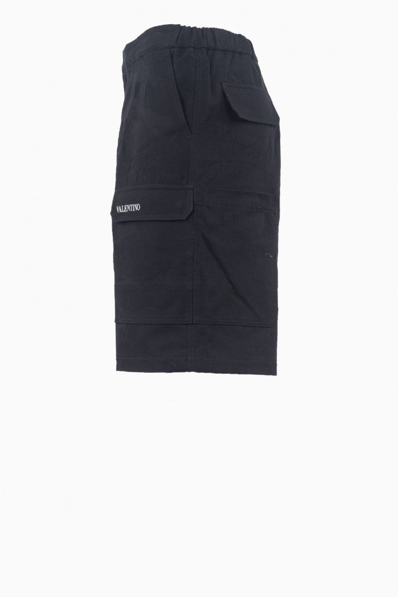 Valentino o1y0525 Logo Cargo Short in Black Size US 34 / EU 50 - 3 Thumbnail