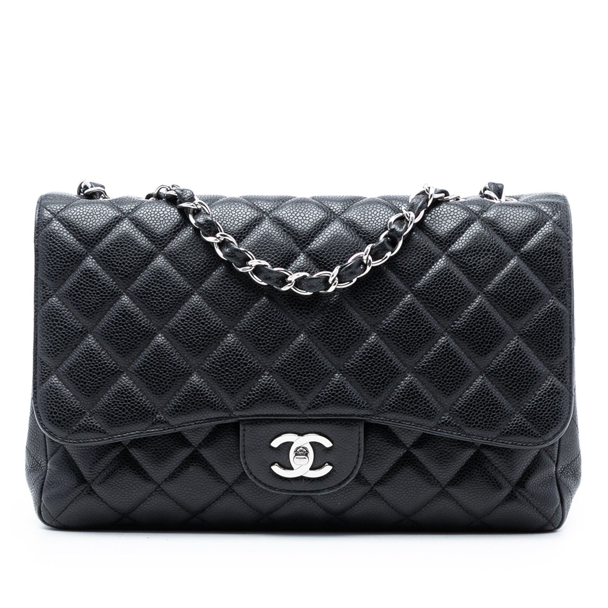 Jumbo Classic Caviar Single Flap