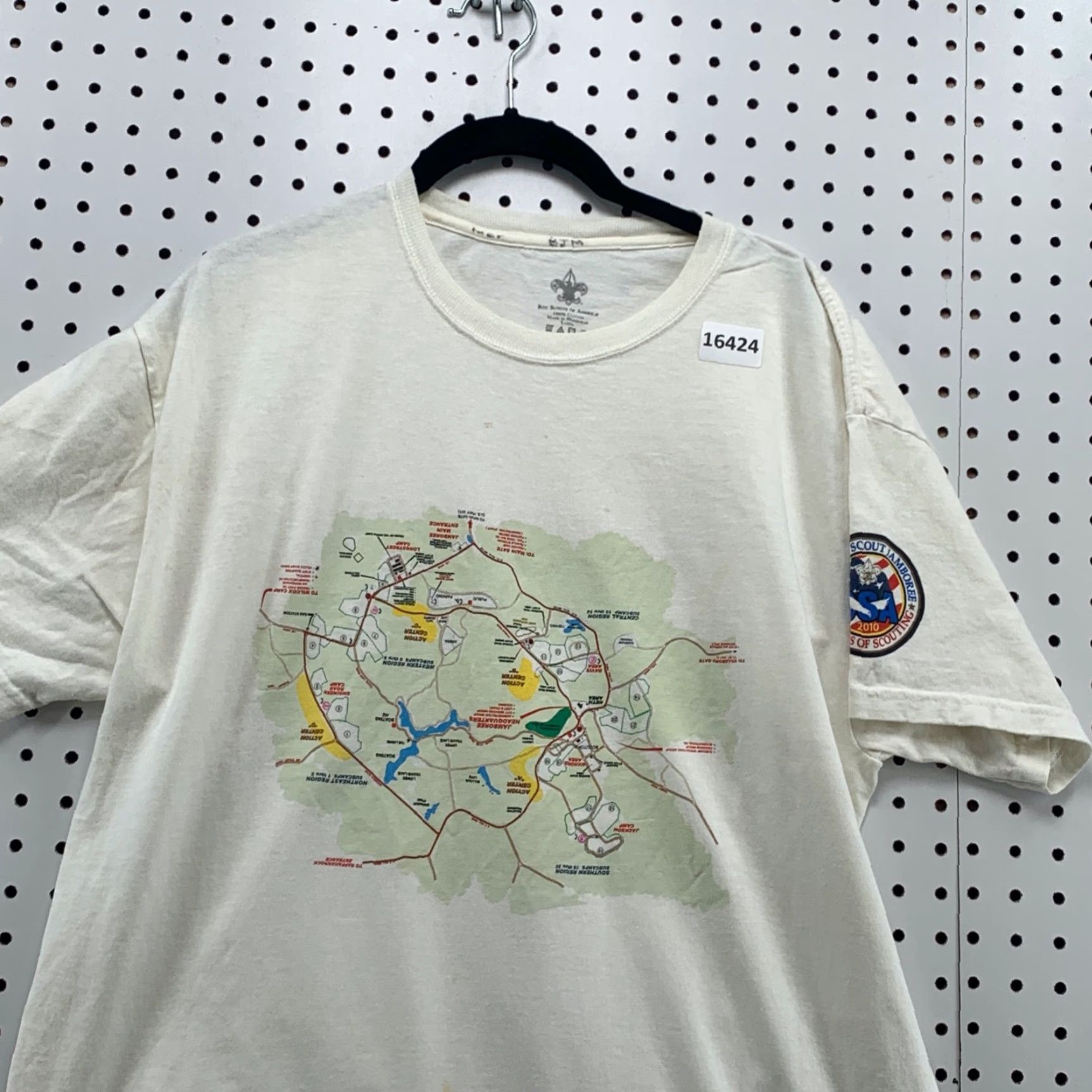 Vintage VINTAGE Boy Scout OF America Shirt Mens Large Map Graphic White Short Sleeve BSA TEE Size US L / EU 52-54 / 3 - 6 Thumbnail
