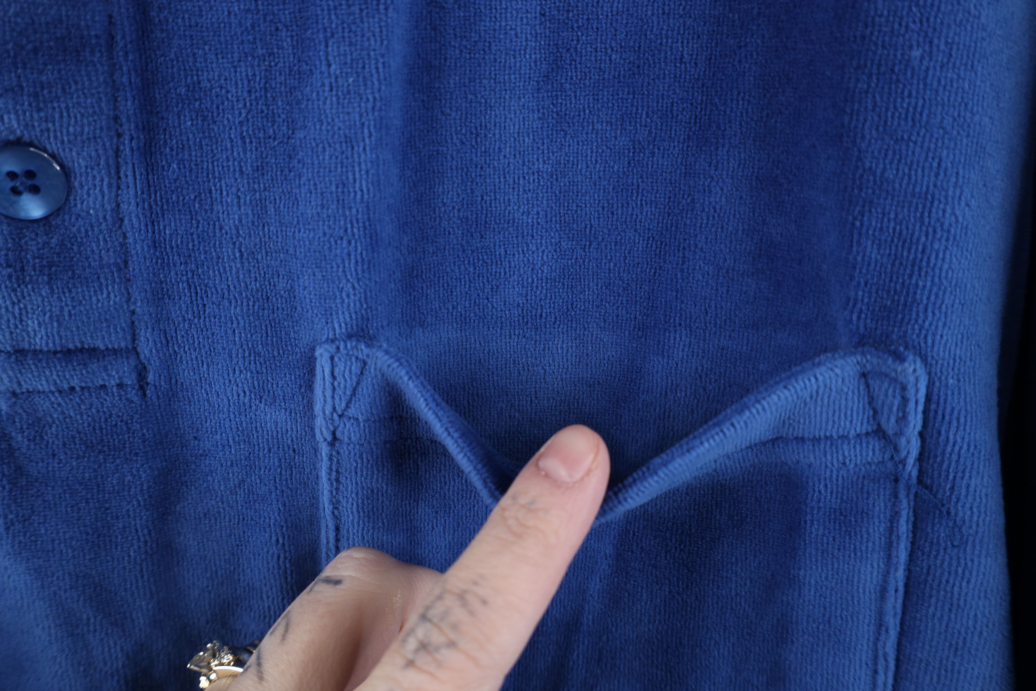 Vintage Vintage 90s Streetwear Velour Collared Pullover Sweater Size US L / EU 52-54 / 3 - 4 Thumbnail