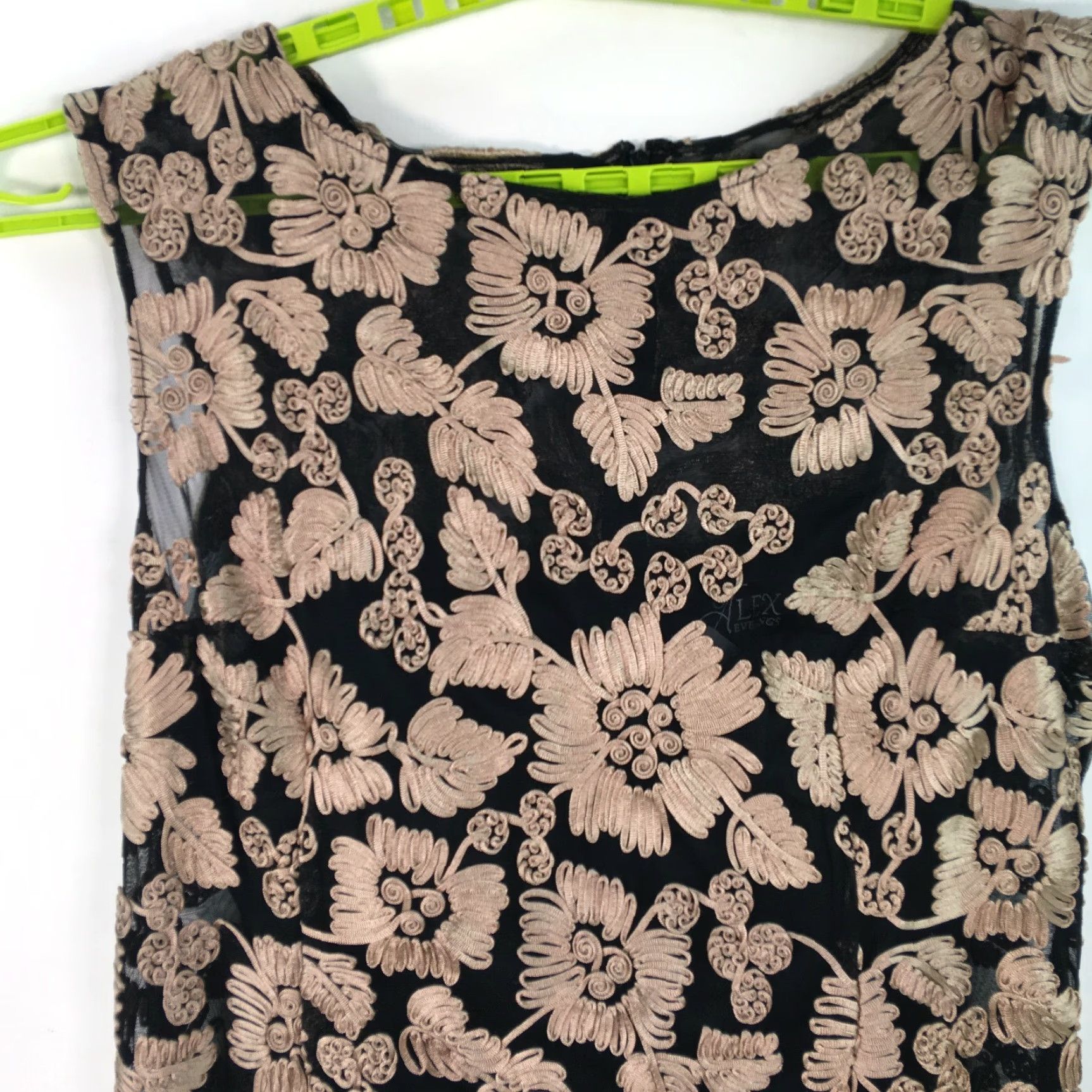 Alex Evenings Alex Evenings Womens Sleeveless Floral Tulle Black Mermaid Gown Dress Size 20 Size 3XL / US 20-22 - 3 Thumbnail