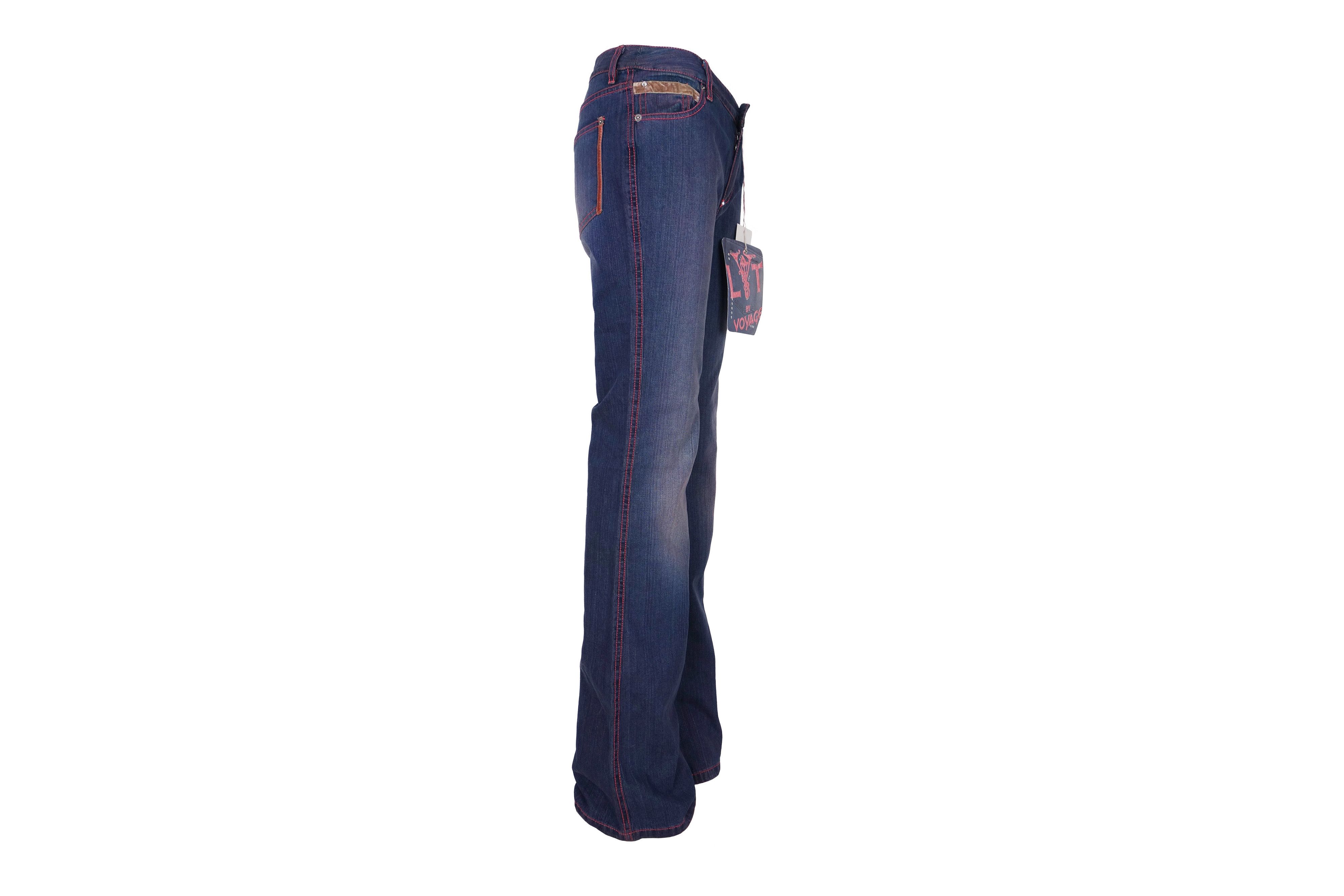 Voyage LT by Voyage Passion Jeans Print Logo Rhinestones Low Rise Size 27" / US 4 / IT 40 - 8 Thumbnail