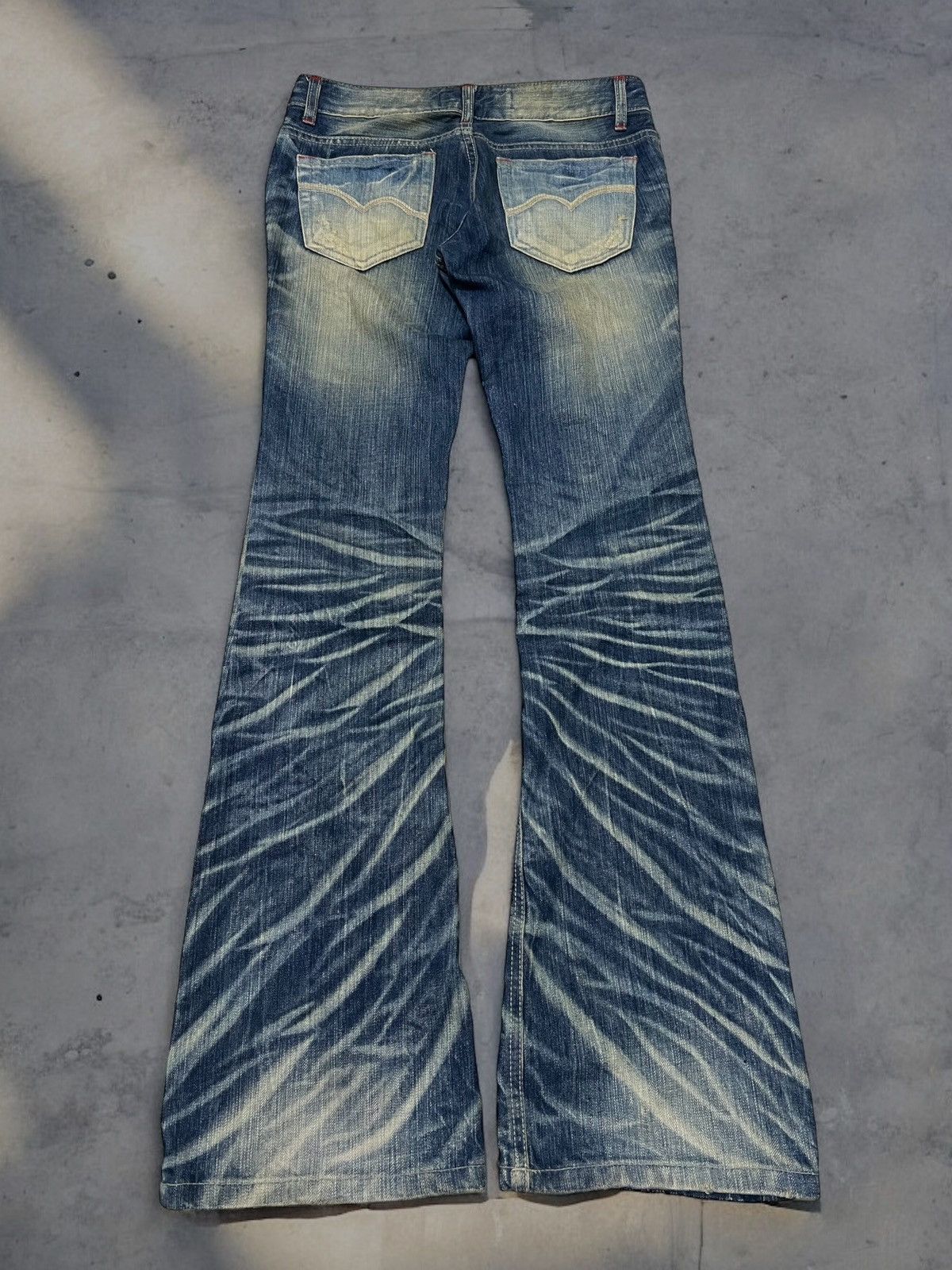 If Six Was Nine × Le Grande Bleu (L.G.B.) × Vintage Look.at.me denim Low Rise Flare Jeans Size US 28 / EU 44 - 3 Thumbnail