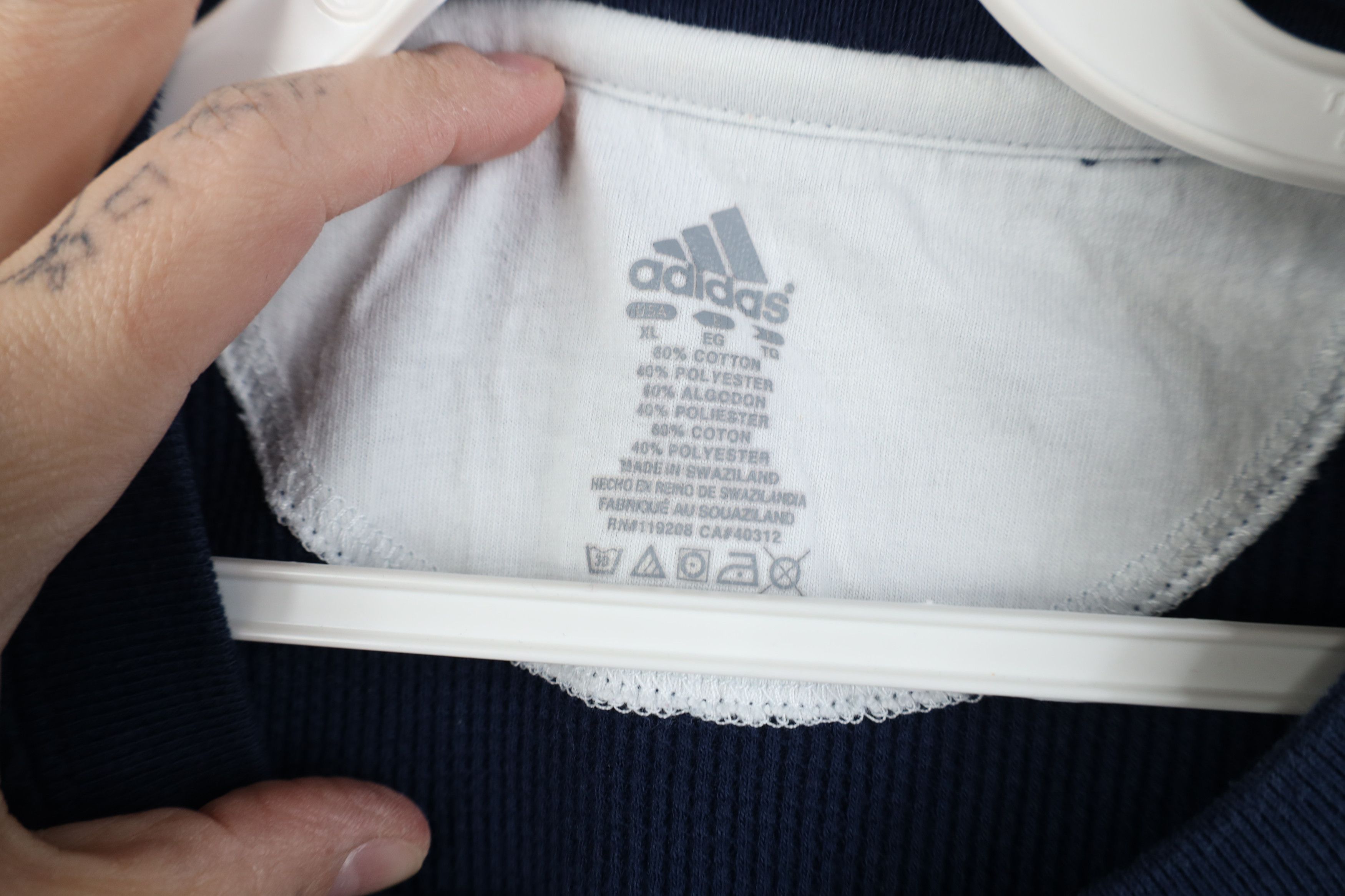 Adidas Vintage Adidas Basketball Thermal Waffle Knit T-Shirt Blue Size US XL / EU 56 / 4 - 7 Thumbnail