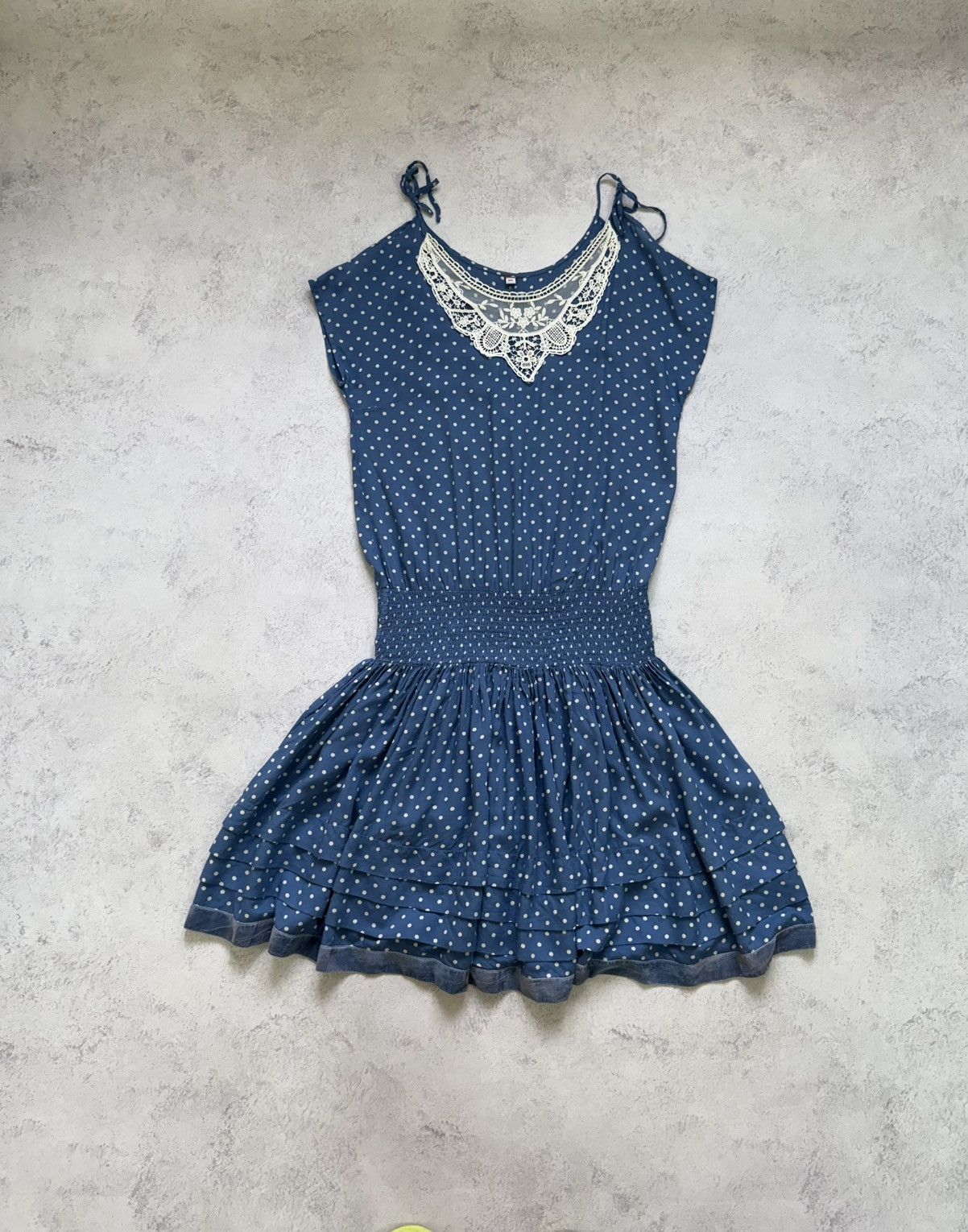 Vintage Ewa I Walla Blue Polka Dot Short Sleeve Midi Dress Size XS Size XS / US 0-2 / IT 36-38 - 12 Thumbnail