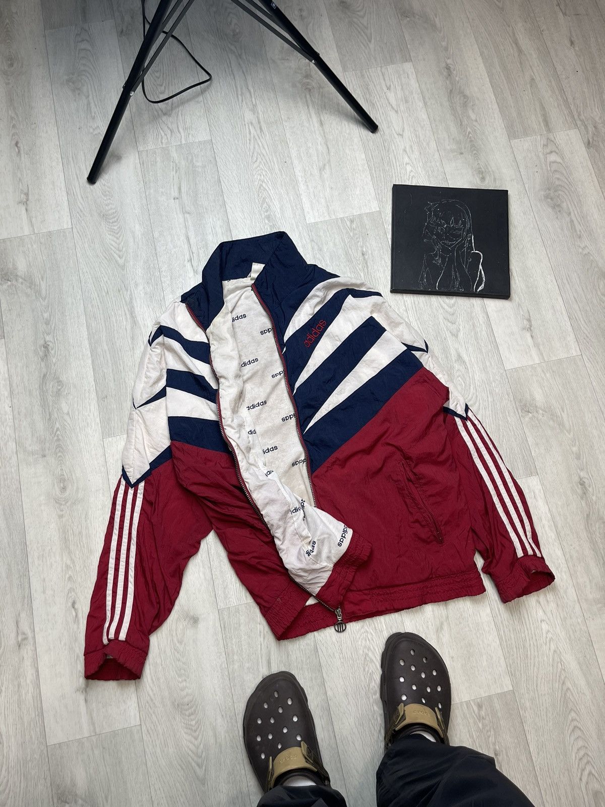 Adidas × Vintage Vintage Adidas Big Logo Light Jacket 90s Size US L / EU 52-54 / 3 - 11 Thumbnail