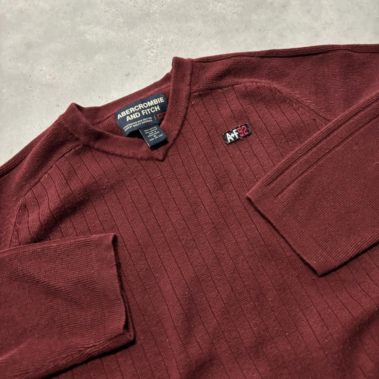 Abercrombie & Fitch × Vintage Crazy Vintage Y2K/2000s Maroon Red Abercrombie & Fitch Essential Sweater! Size US L / EU 52-54 / 3 - 4 Thumbnail