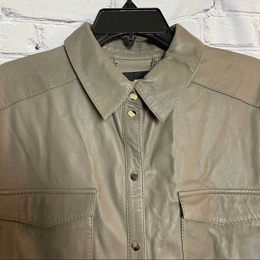Ted Baker NWT New $485 Ted Baker Laars Leather Oversized Grey Shirt S Size M / US 6-8 / IT 42-44 - 9 Thumbnail
