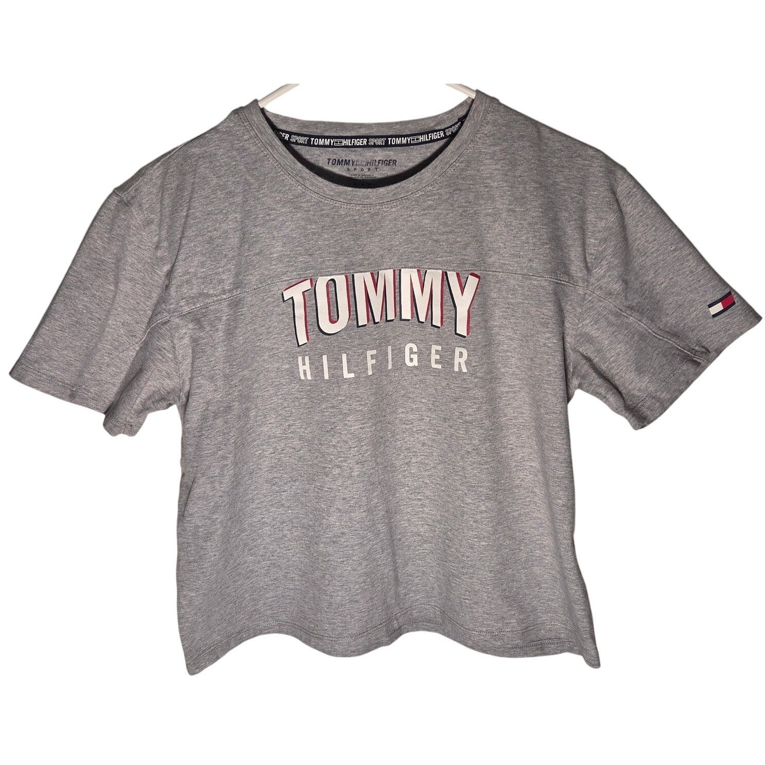 Tommy Hilfiger Tommy Hilfiger Women's Grey Cropped T-Shirt - Medium Size M / US 6-8 / IT 42-44 - 1 Thumbnail