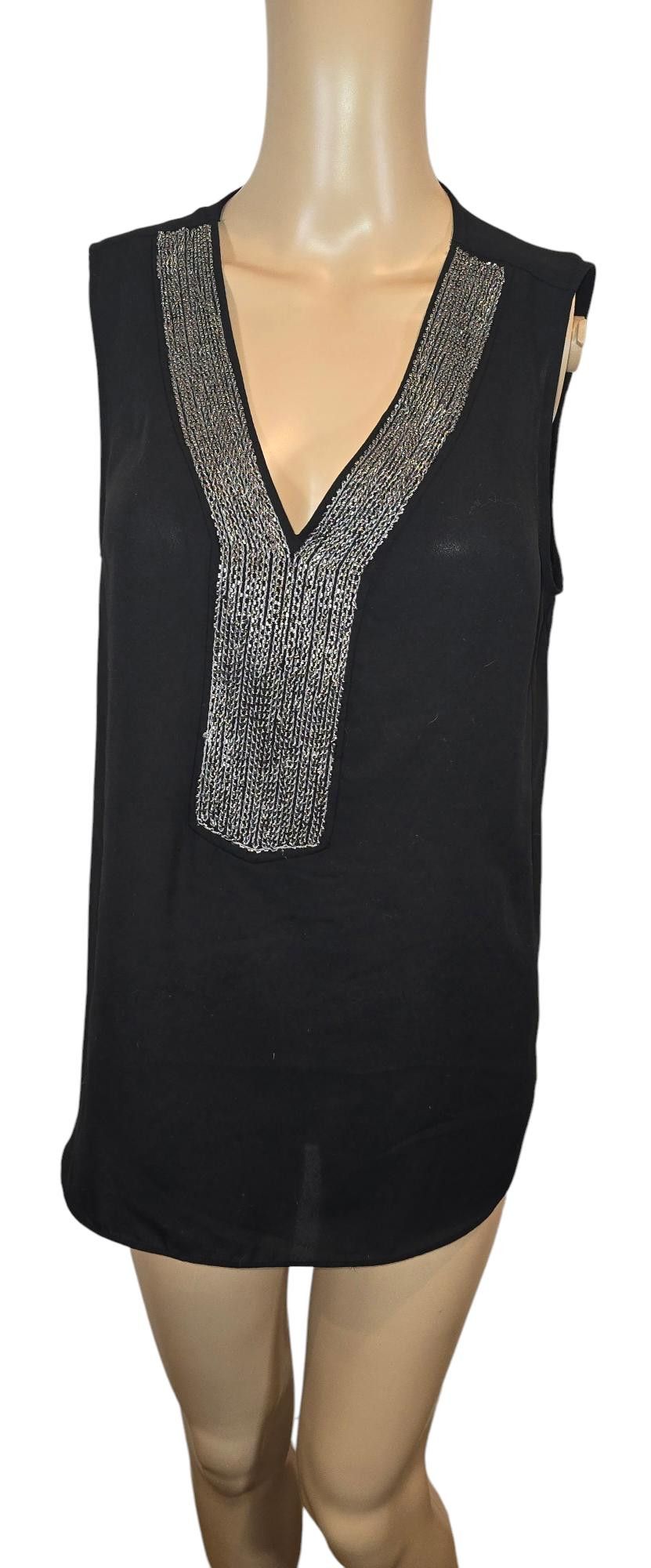 Alfani Elegant Alfani Black Beaded Tank Top - Size 10 Size L / US 10 / IT 46 - 1 Thumbnail