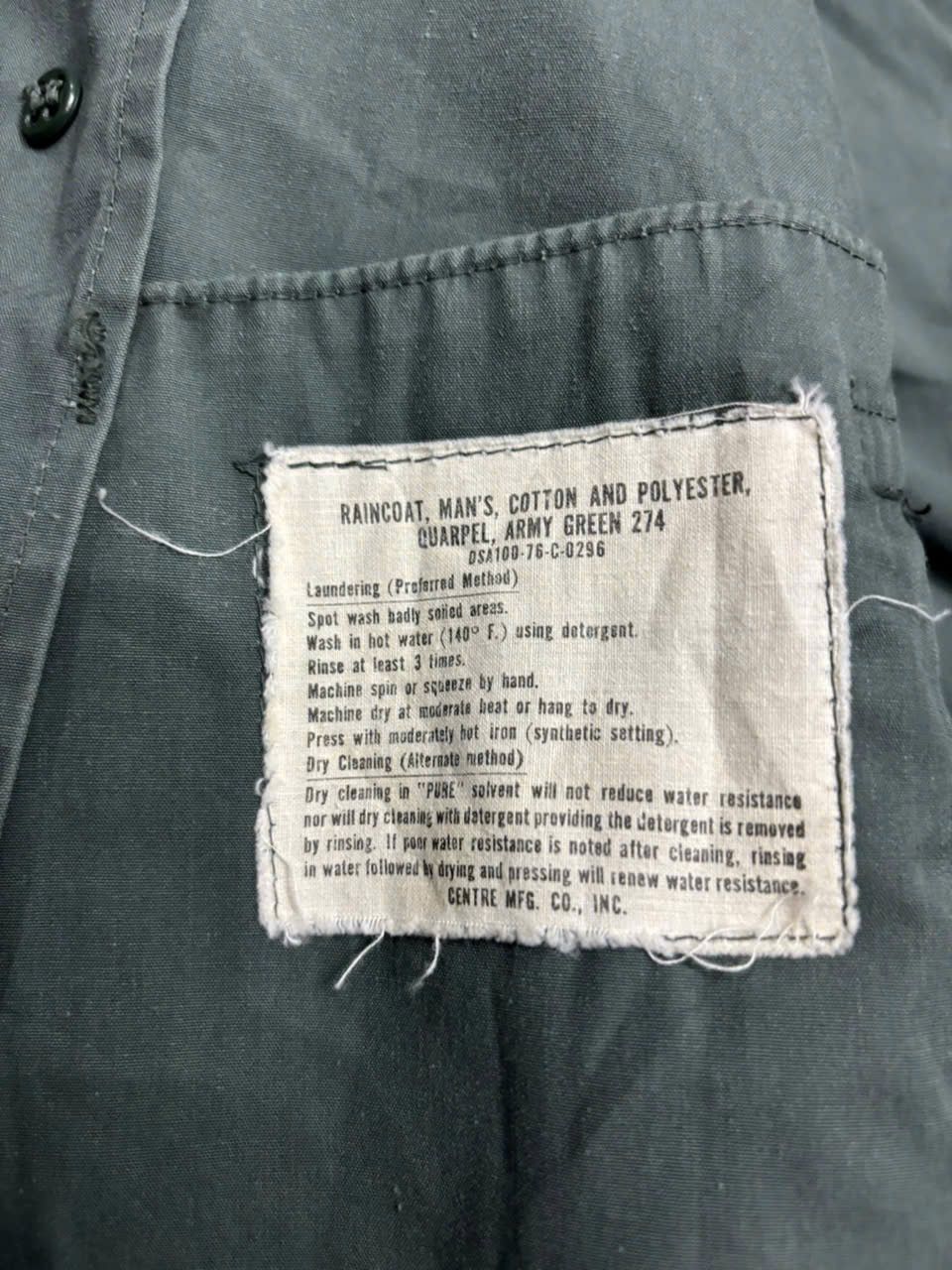 Other Milltary US Rain Coat 1970s Army Green 274 Size US L / EU 52-54 / 3 - 1 Thumbnail