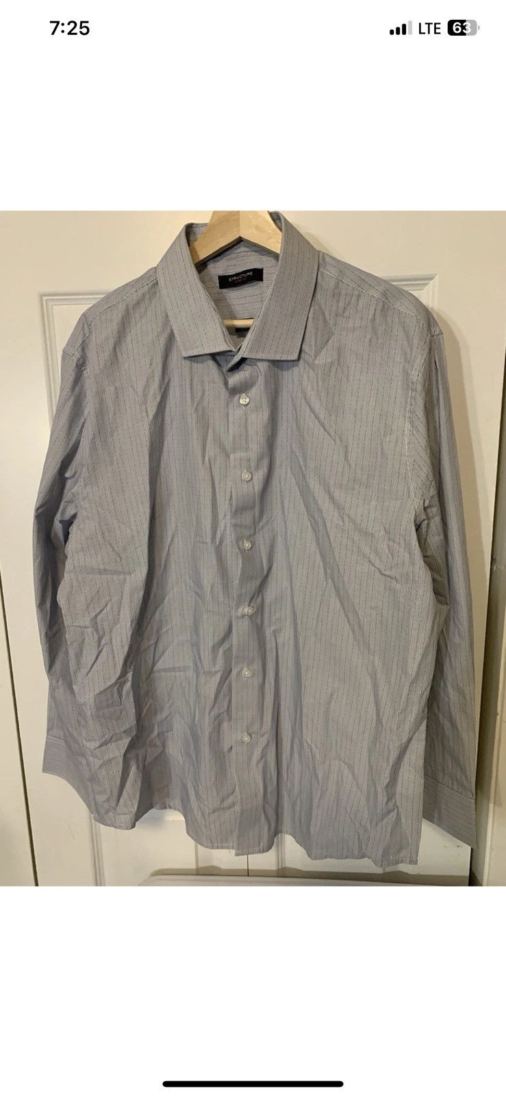 Structure Vintage 80s Structure Mens Sz XXL Button Shirt Blue Striped Size US XXL / EU 58 / 5 - 5 Thumbnail