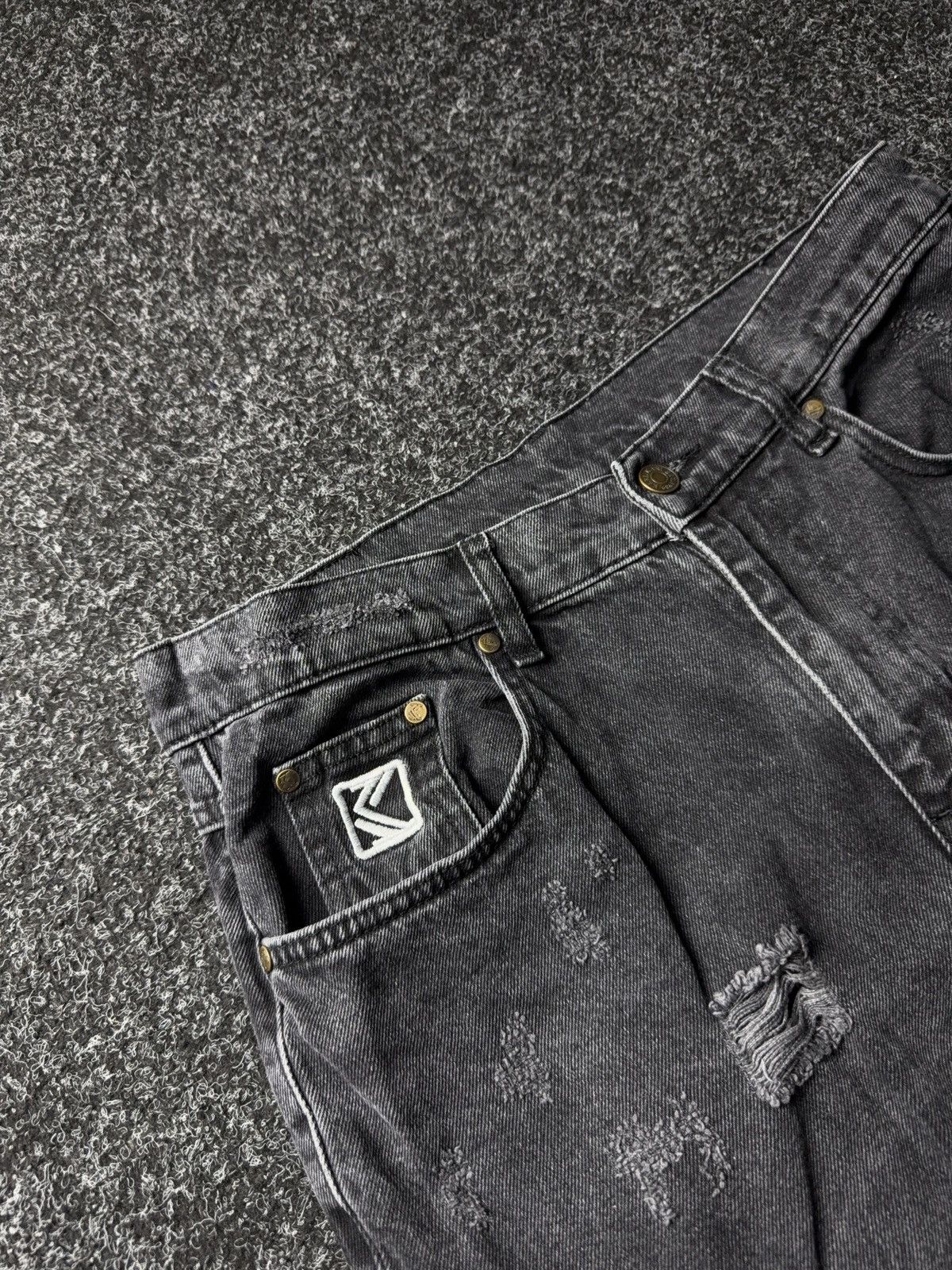 Karl Kani Vintage Karl Kani Carpenter SK8 00s Denim Jeans Black 90s Size US 31 - 8 Thumbnail