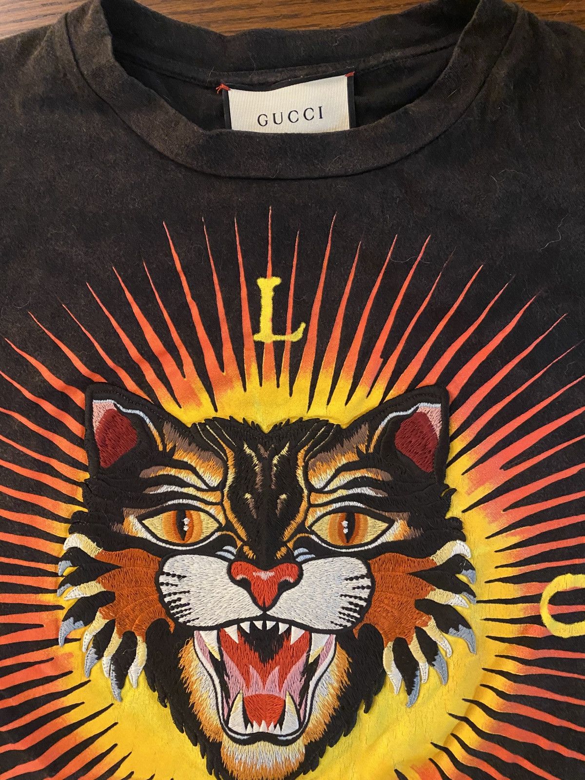 Gucci Gucci Angry Cat Tee – Embroidered Tiger, Size M Size US M / EU 48-50 / 2 - 3 Thumbnail