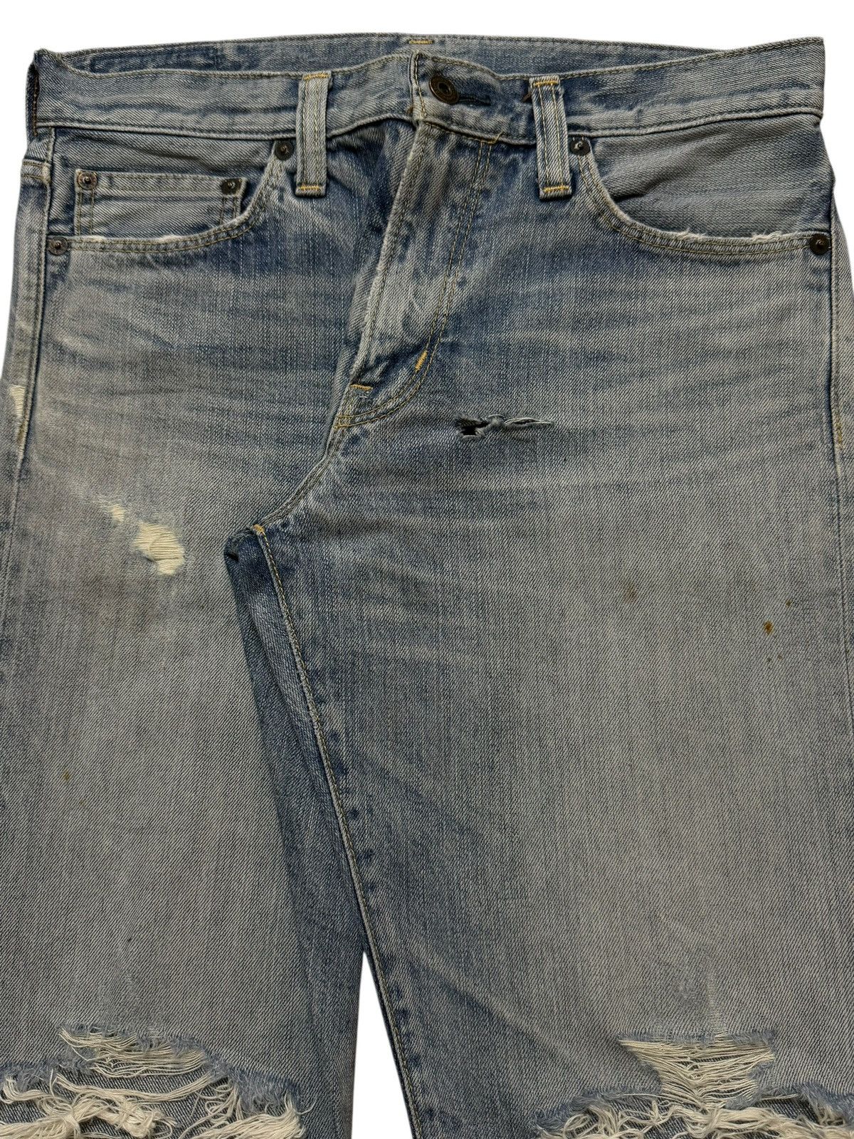 If Six Was Nine Vintage 90s Japanese Brand Blue Faded Wash Distressed Loose Size US 31 - 3 Thumbnail