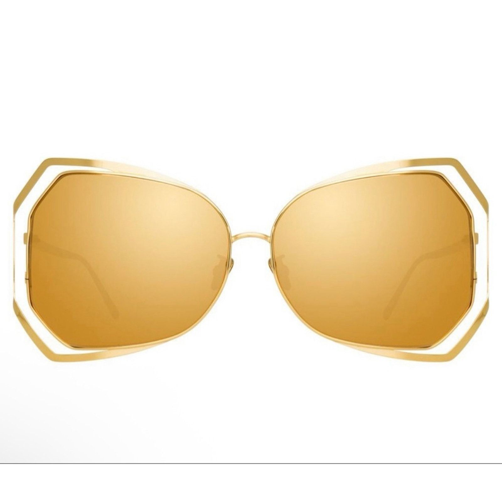 Linda Farrow Linda Farrow - 695 C1 Oversized Sunglasses Yellow Gold Size ONE SIZE - 3 Thumbnail