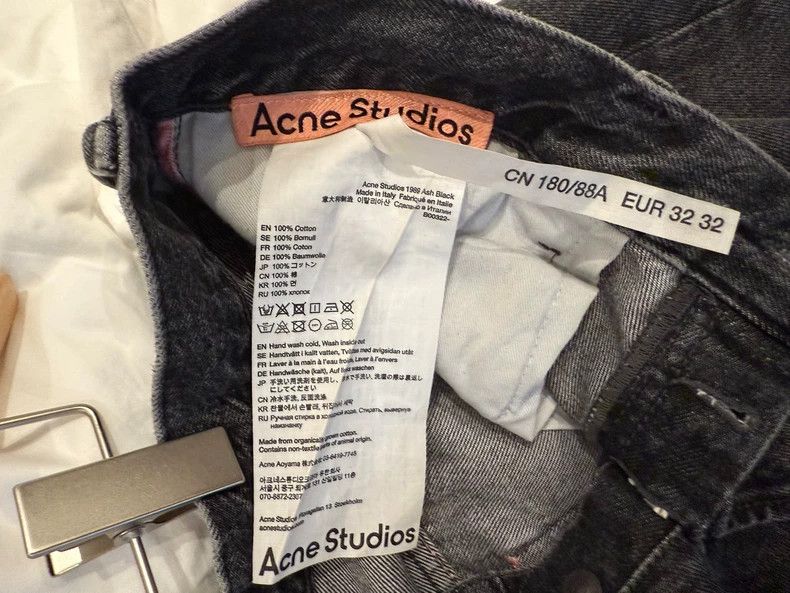 Acne Studios Acne Studios Black washed oversized loose wide-leg jeans Size US 32 / EU 48 - 6 Thumbnail