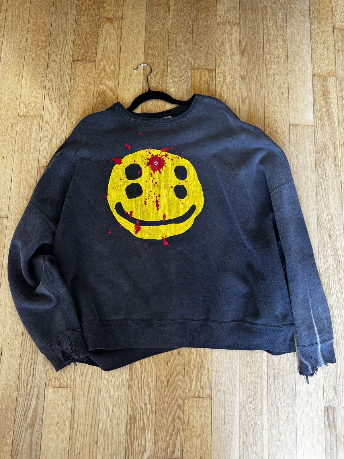 Cactus Plant Flea Market × Saint Michael Saint Michael x CPFM Smiley Sweatshirt Washed Grey L Size US L / EU 52-54 / 3 - 1 Thumbnail
