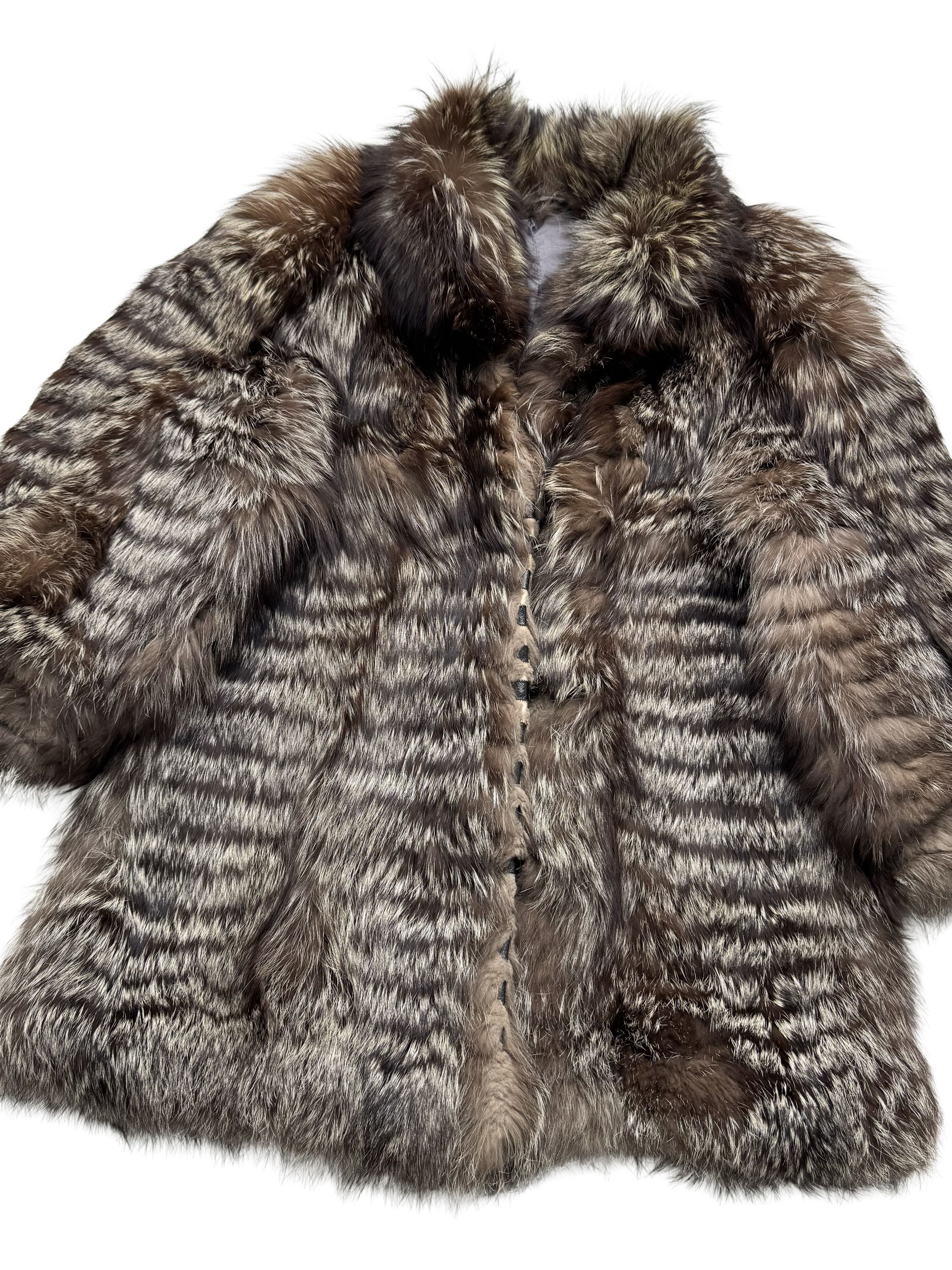 Vintage Vintage Real Fur Coat Brown Long Fur Jacket Winter Luxury Size XL / US 12-14 / IT 48-50 - 5 Thumbnail