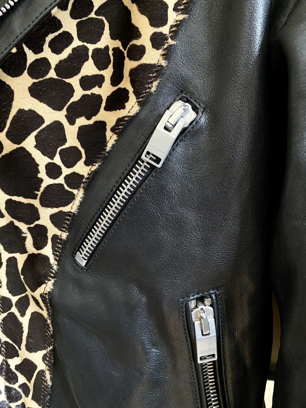Hedi Slimane × Saint Laurent Paris FW14 Animal Print Biker Jacket Size US S / EU 44-46 / 1 - 5 Thumbnail