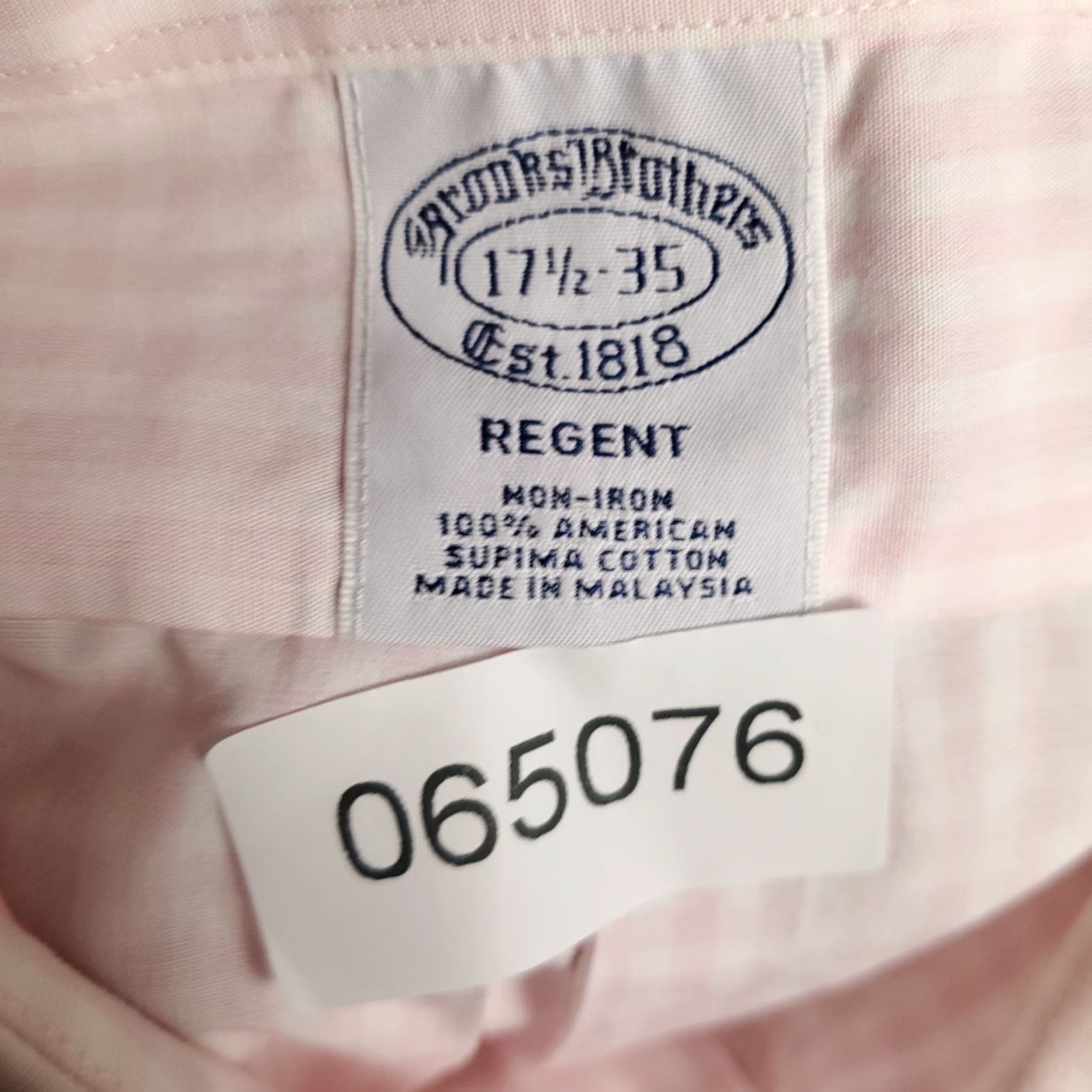 Brooks Brothers Brooks Brothers Shirt Mens 17.5 Pink Check Regent Dress Button Up Long Sleeve Size 46R - 7 Thumbnail