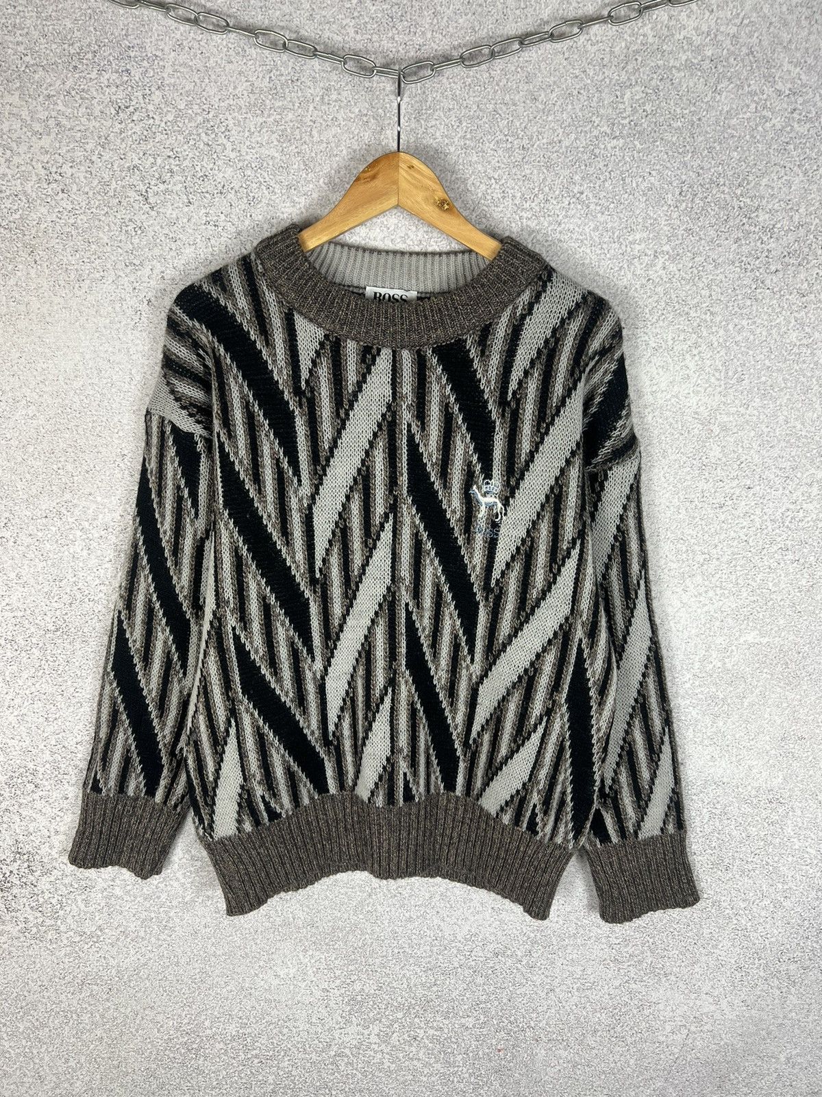 Hugo Boss Vintage Hugo Boss Knitted Sweater Coogi Style Size US M / EU 48-50 / 2 - 1 Thumbnail