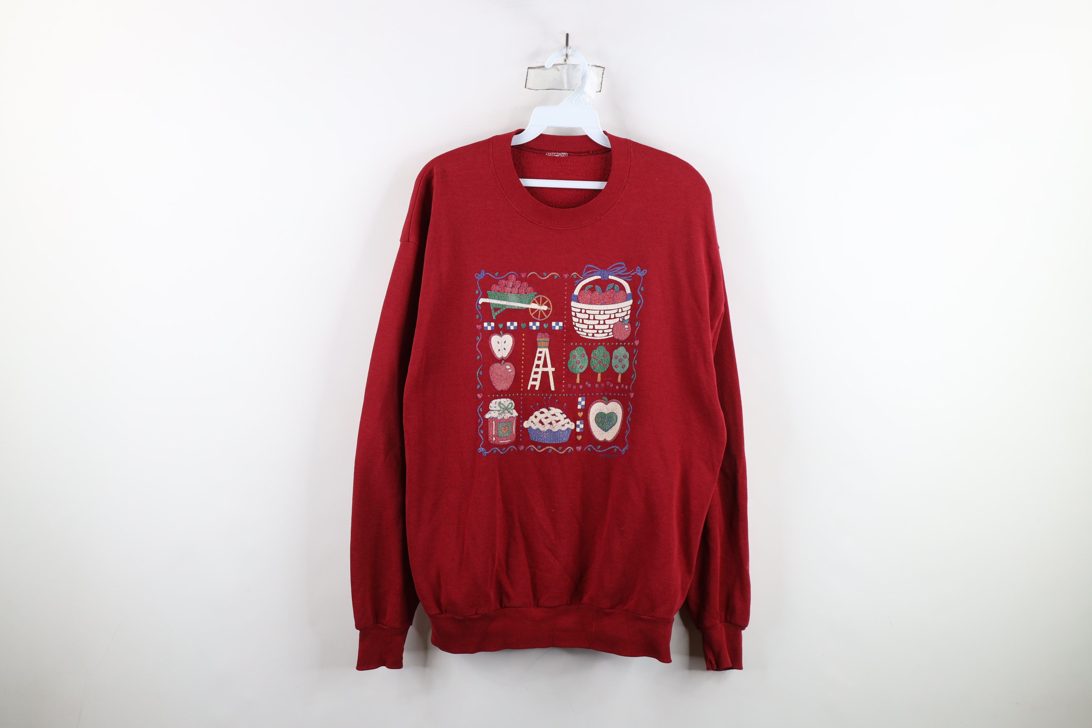 Vintage Vintage 90s Streetwear Country Farmhouse Apple Sweatshirt Size L / US 10 / IT 46 - 1 Thumbnail