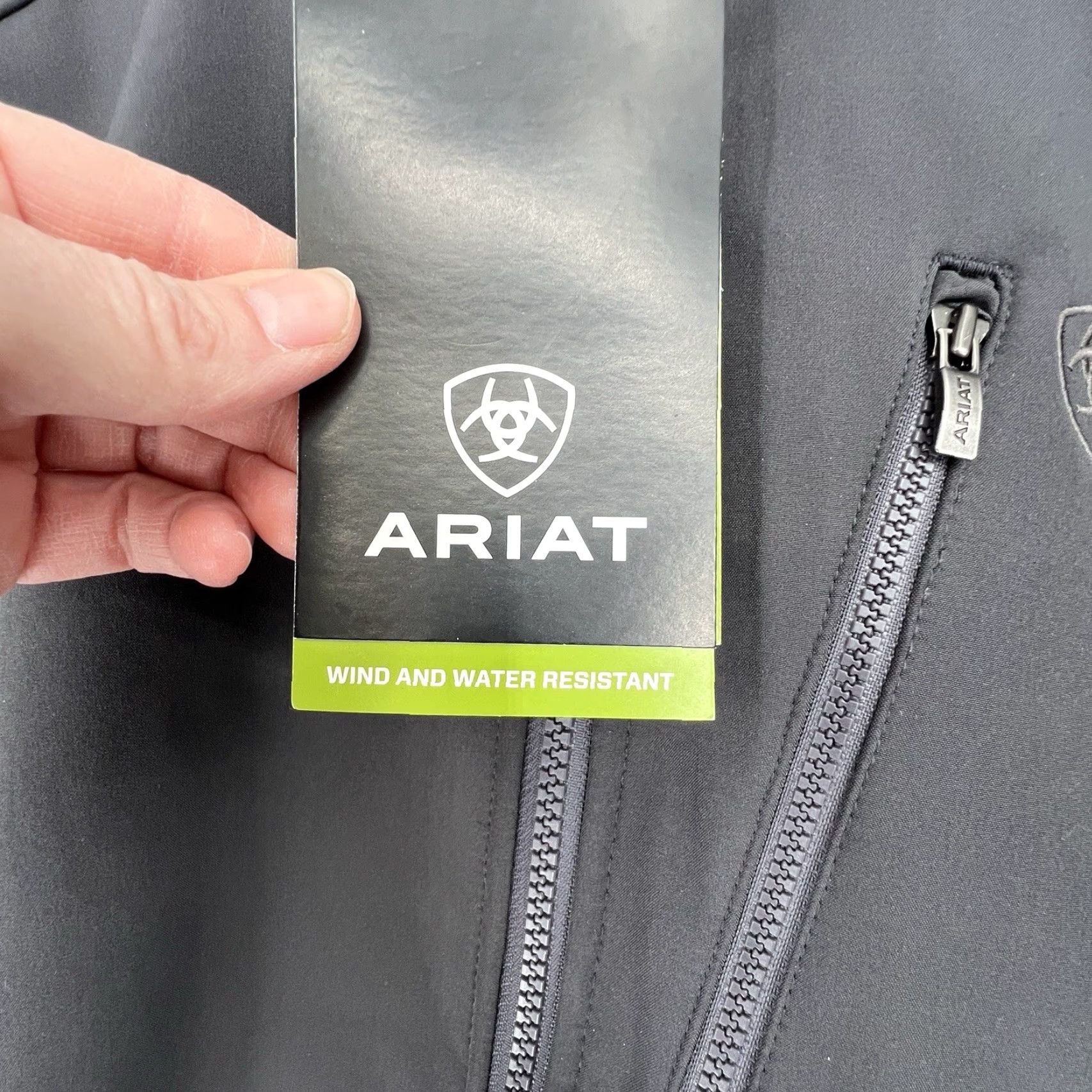 Ariat Ariat Jacket Softshell Men XL Stand-Up Collar Logo Gray Phantom Dark Grey Size US XL / EU 56 / 4 - 4 Thumbnail
