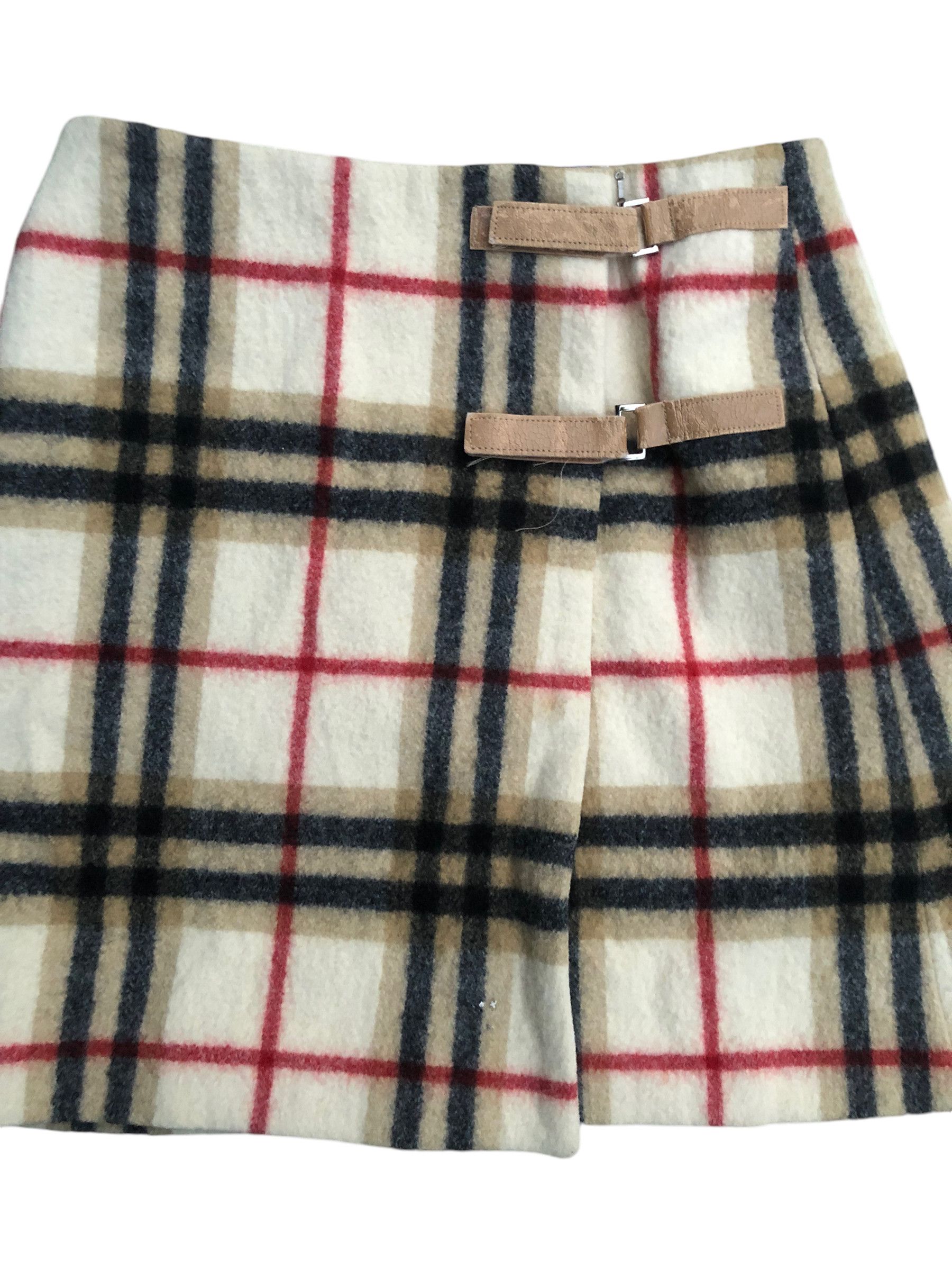 Burberry × Designer BURBERRY'S OF LONDON Blue Label Nova Checks Wool Skirt Size 26" / US 2 / IT 38 - 8 Thumbnail