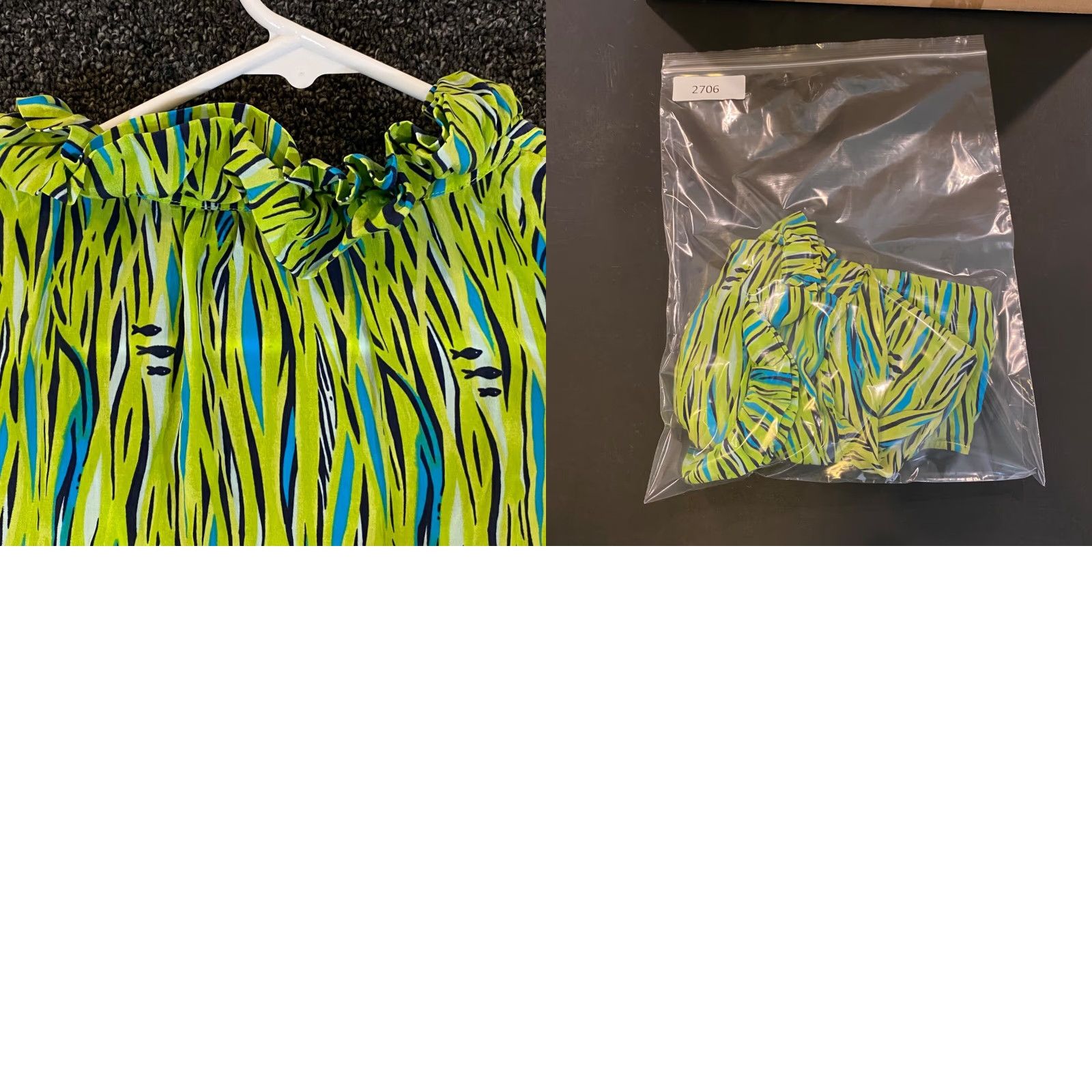 Lilly Pulitzer Lilly Pulitzer Blouse Women Size 2 Green Sleeveless Ruffled 100% Silk Fish Print Animal Print Size XS / US 0-2 / IT 36-38 - 8 Thumbnail