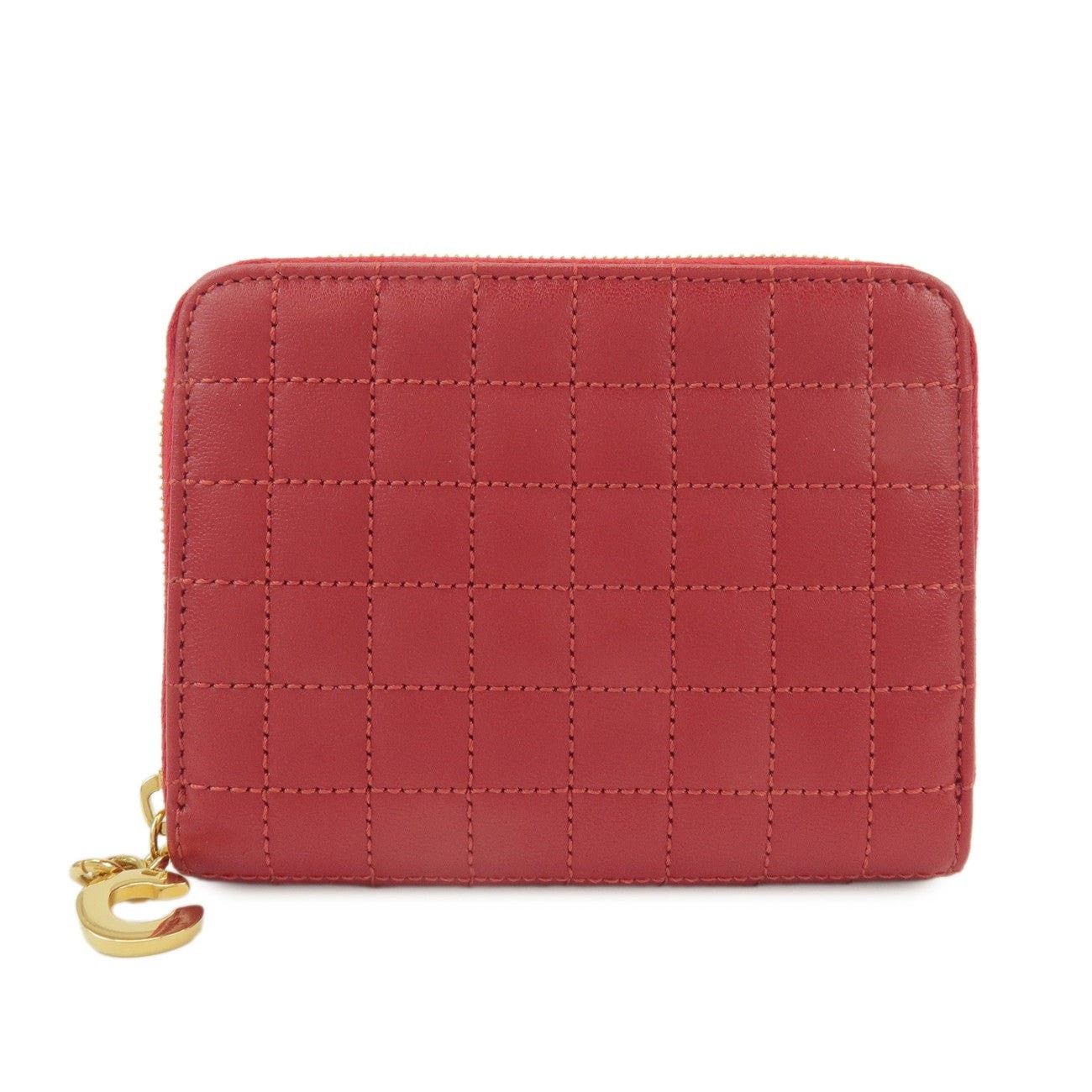 Celine Celine Quilted Lambskin Zippy Wallet Red Size ONE SIZE - 1 Thumbnail