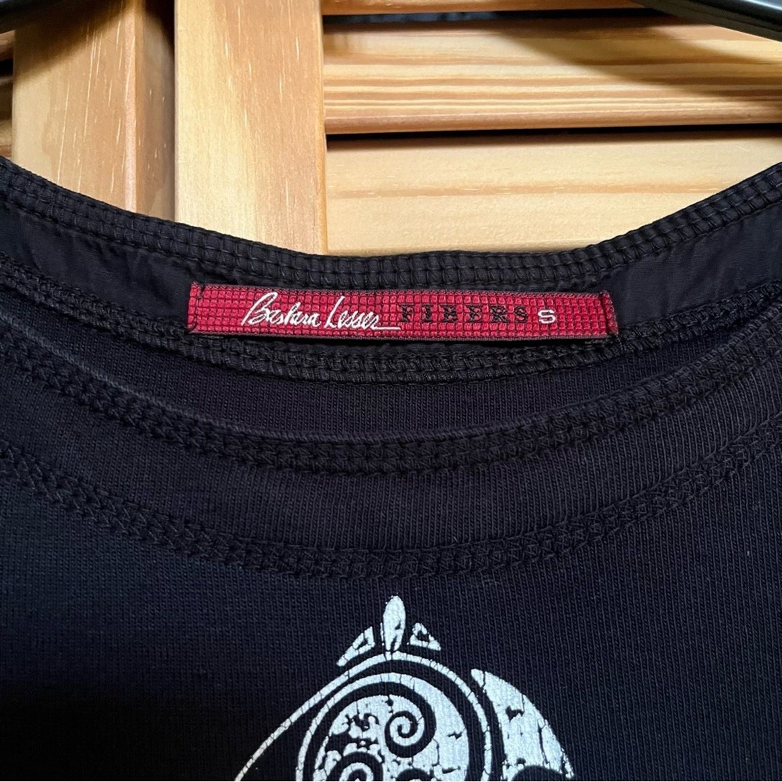 Other Barbara Lesser Fibers Tshirt Black Short Sleeve T-Shirt Knit Size S / US 4 / IT 40 - 2 Thumbnail