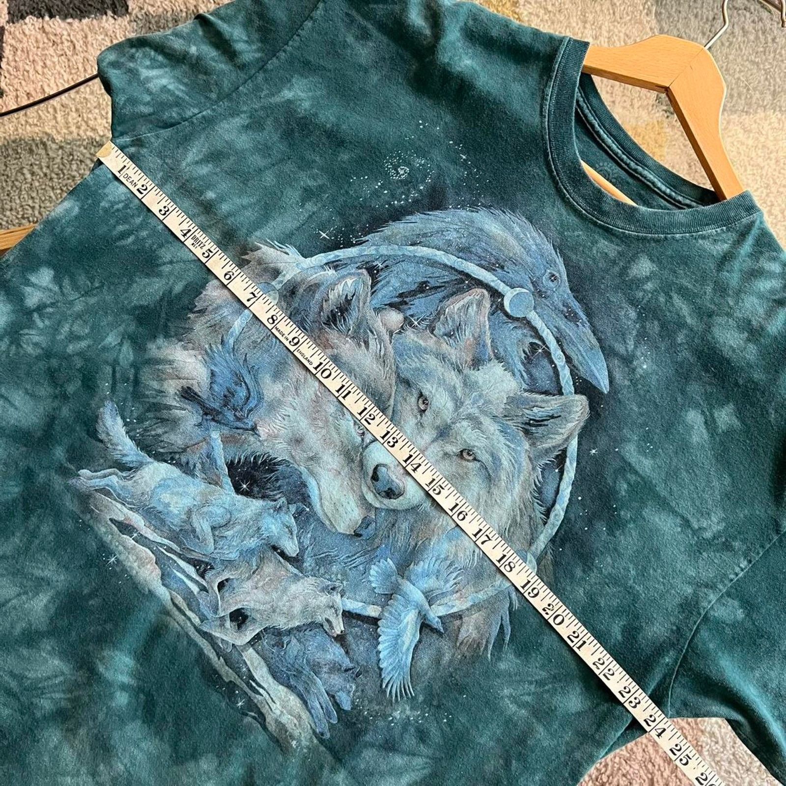 The Mountain The Mountain Wolf Graphic Tee | Green Tie-Dye | Fits XLT Size US XL / EU 56 / 4 - 8 Thumbnail