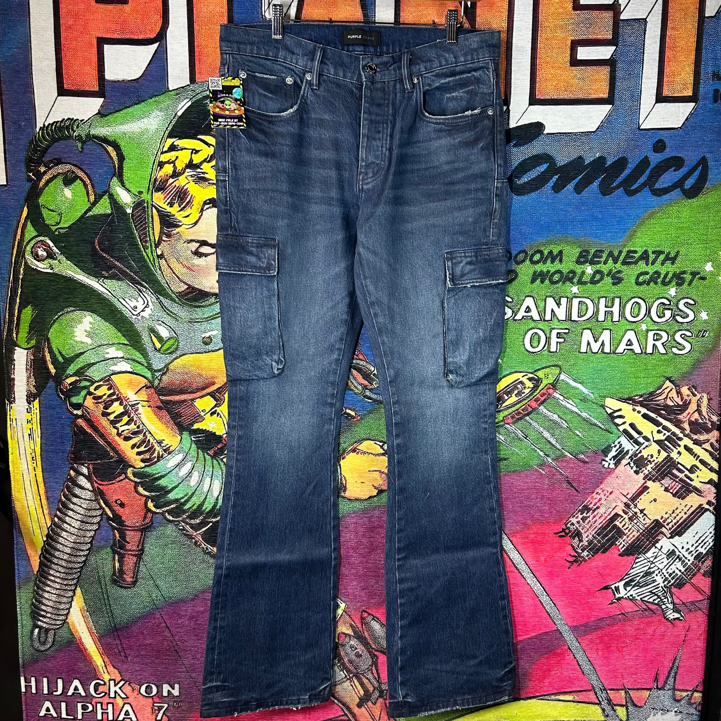 Purple Brand Purple Brand Flared Cargo Jeans Size 32” Size US 32 / EU 48 - 1 Thumbnail