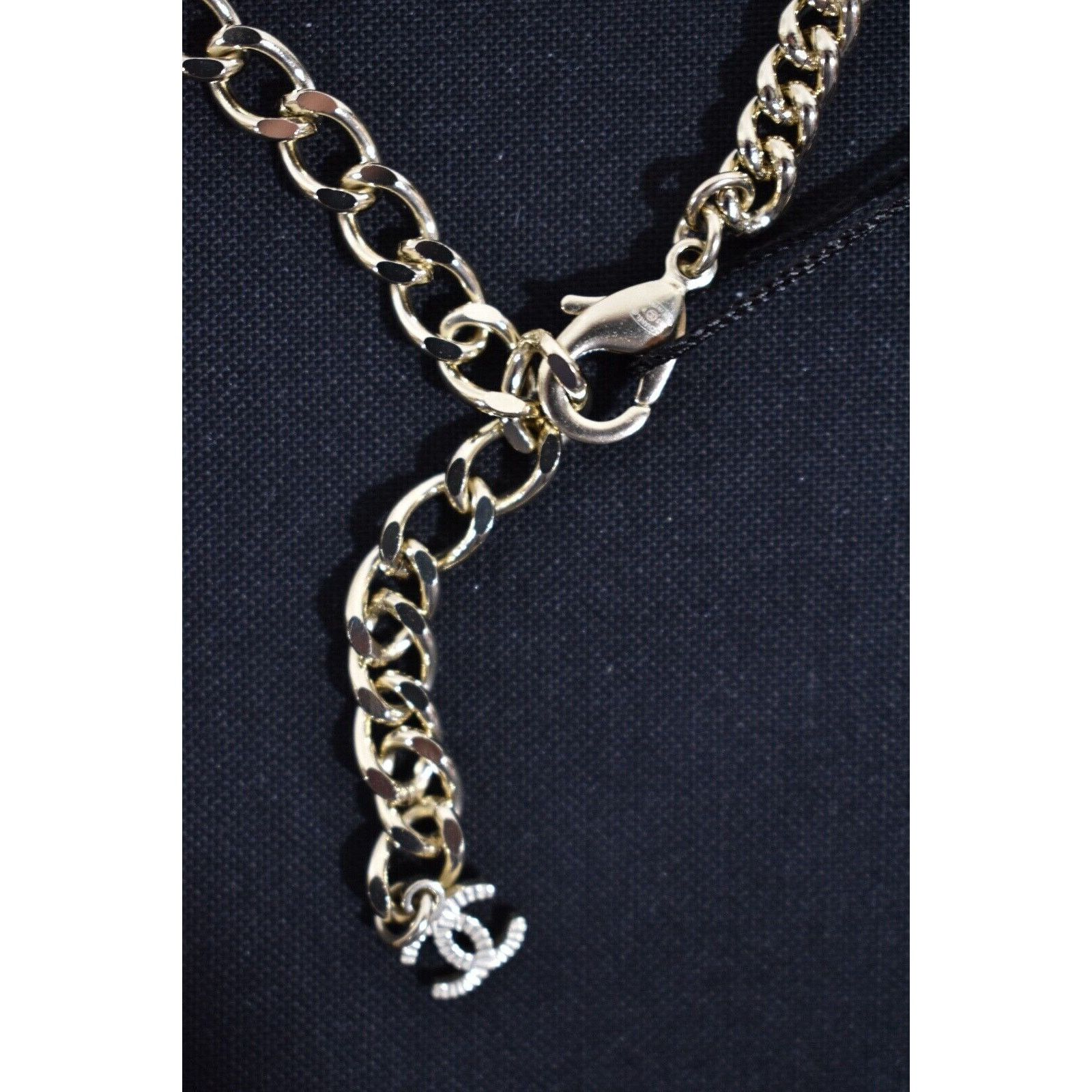 Chanel Chanel 23P Crystal CC Gold Metal Cuban Chain Drop Necklace Size ONE SIZE - 12 Thumbnail