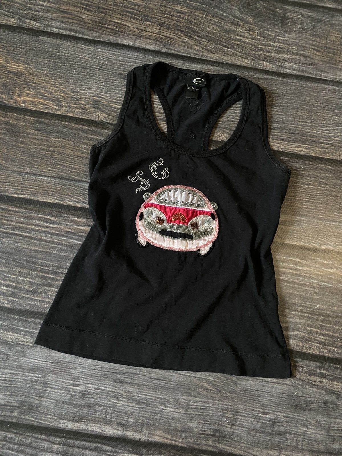 Just Cavalli × Roberto Cavalli × Vintage Just Cavalli Beaded Car Vintage Tank Top Shirt y2k Size M / US 6-8 / IT 42-44 - 2 Thumbnail