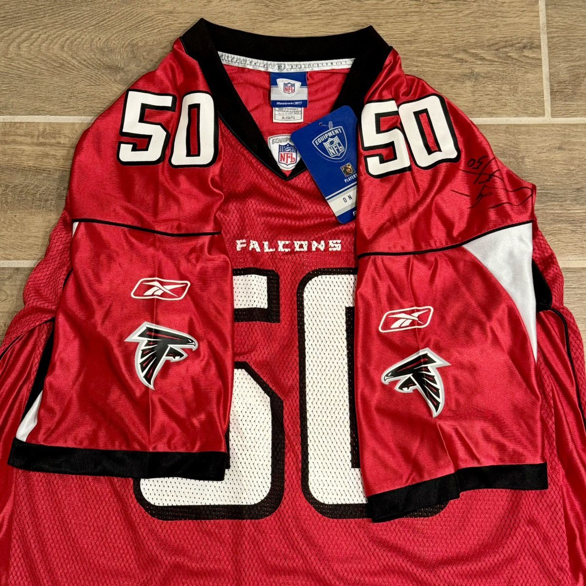 NFL × Reebok × Vintage Ed Hartwell #50 Autographed Atlanta Falcons Reebok Jersey Size US XL / EU 56 / 4 - 1 Thumbnail