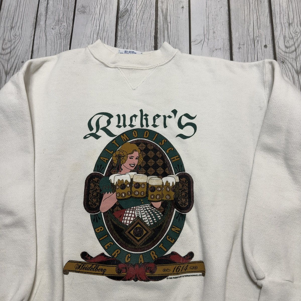 Hanes × Vintage Vintage Biergarten sweatshirt Size US L / EU 52-54 / 3 - 3 Thumbnail
