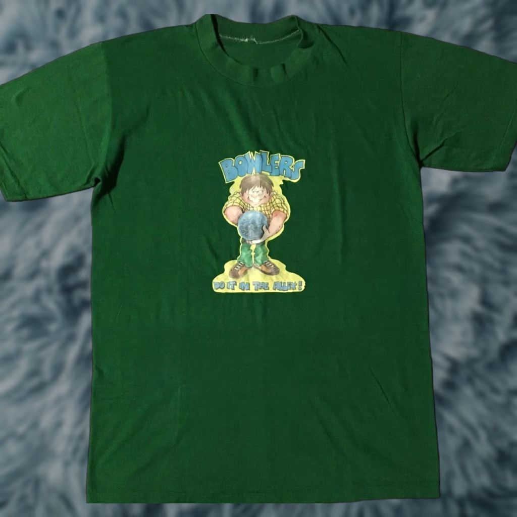 Vintage VINTAGE Pool Hall Shirt M Green 70s Bowlers Do It In The Alley Single Stitch Bar Humor Rockabilly 90s Mens US Made Size US M / EU 48-50 / 2 - 1 Thumbnail
