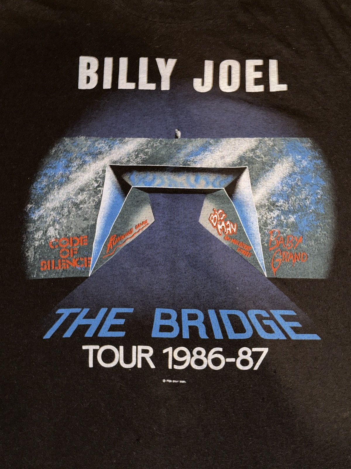 Band Tees Vintage Billy Joel Tee XL The Bridge Tour 1986 Concert Tee Size US L / EU 52-54 / 3 - 2 Thumbnail