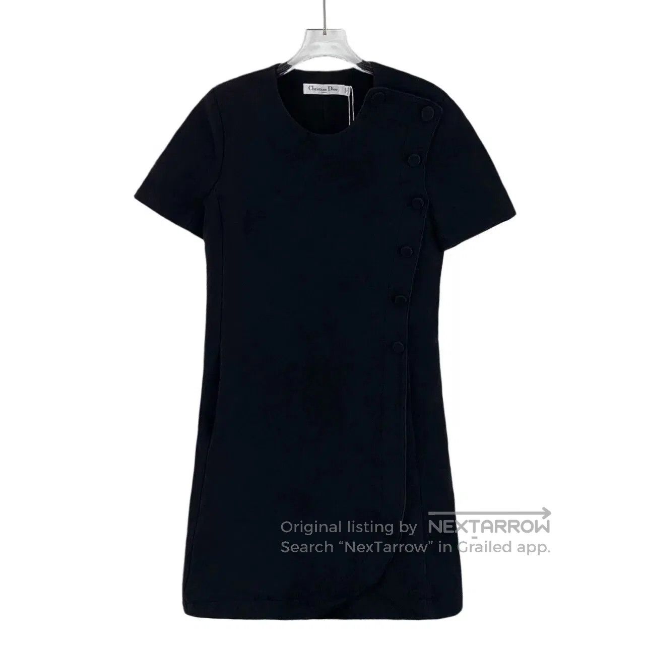 Dior dior black cotton short sleeve dress. Size US 34 / EU 50 - 1 Thumbnail
