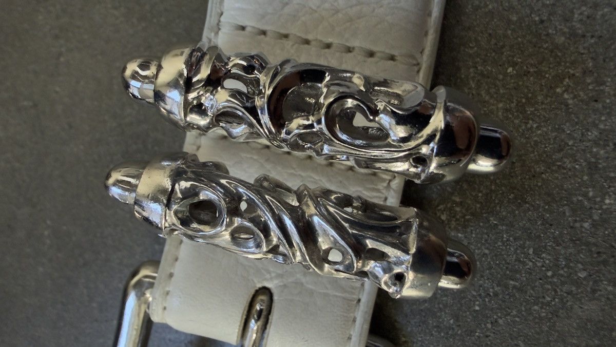Chrome Hearts RARE! Chrome Hearts White Leather Roller Belt Size 36 - 5 Thumbnail