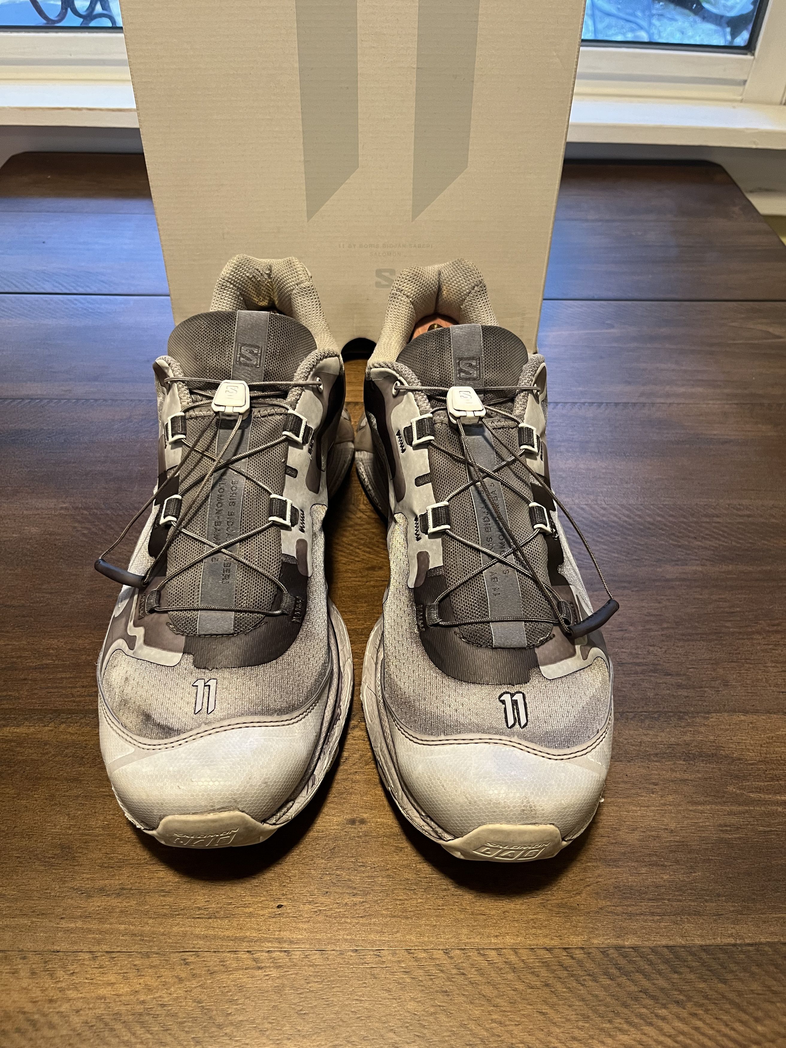 image of 11 By Boris Bidjan Saberi Salomon Edition Bamba 5 Sneakers - Light Grey (Size 12), Men's