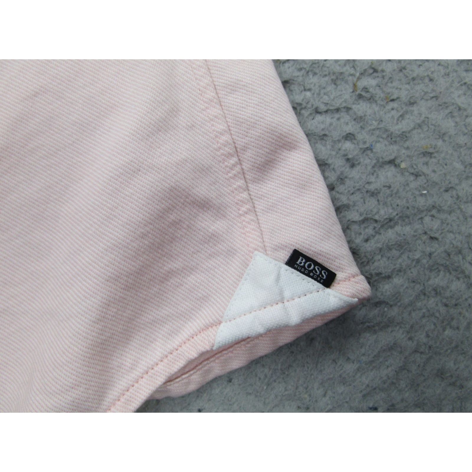 VINTAGE Boss Hugo Boss Dress Shirt Mens XL Pink Slim Fit Long Sleeve Cotton Classic 2000s