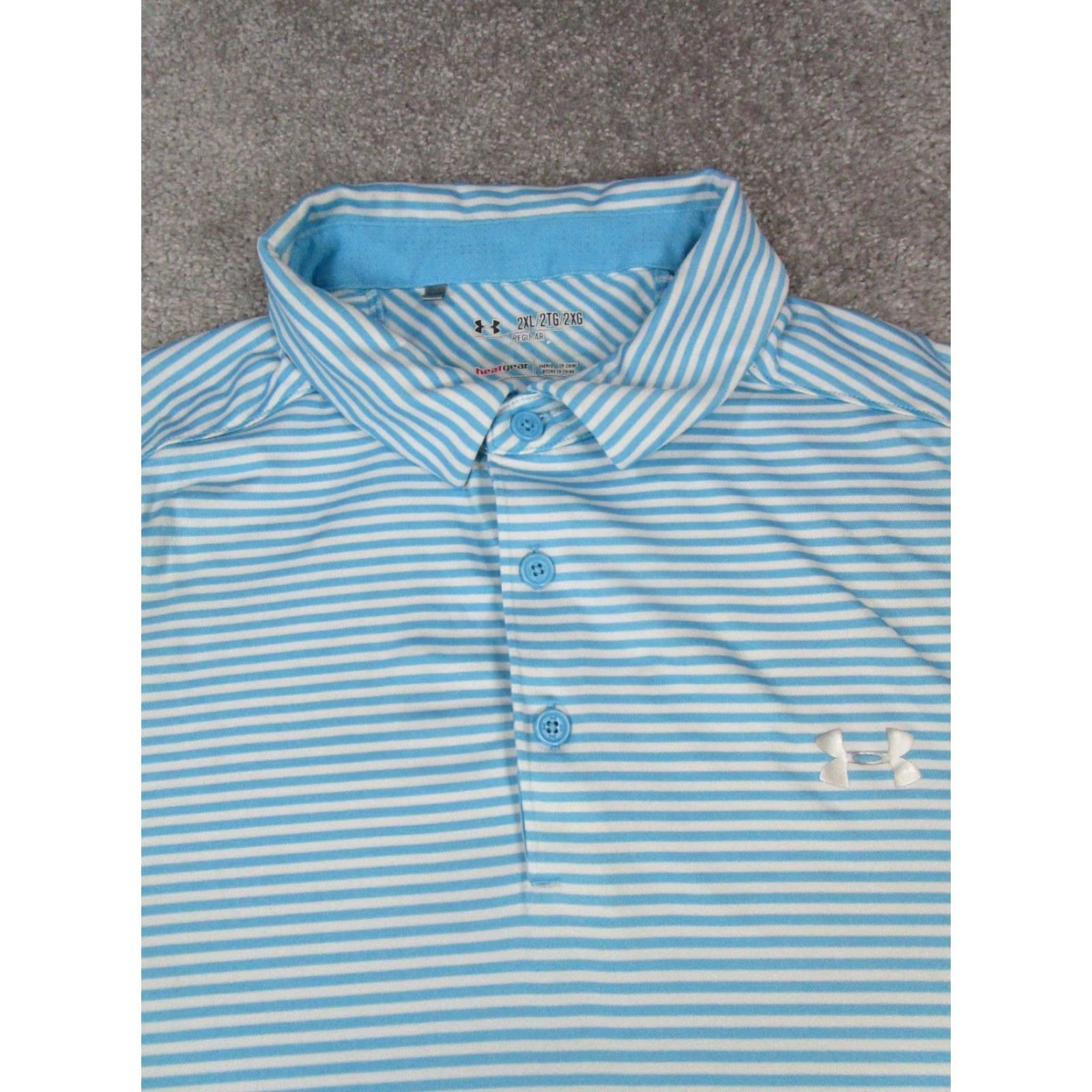 Under Armour Under Armour Polo Shirt Mens 2XL Blue White Coldblack HeatGear Golf Shirt Polo Mens 2XL Blue White Golf HeatGear Polo Size US XXL / EU 58 / 5 - 2 Thumbnail