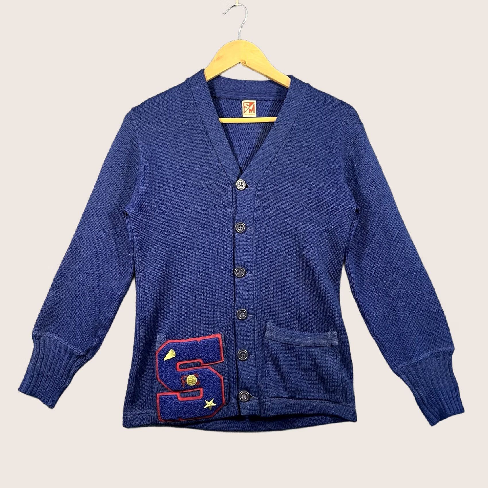 Vintage VINTAGE True Athletic Goods Sweater Cardigan Mens Small Blue 60s Golf Varsity V-Neck Knit Size US S / EU 44-46 / 1 - 1 Thumbnail